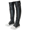 MOFEEDOUKA Thigh High Boots for Women Flat Over The Knee Round Toe Booties