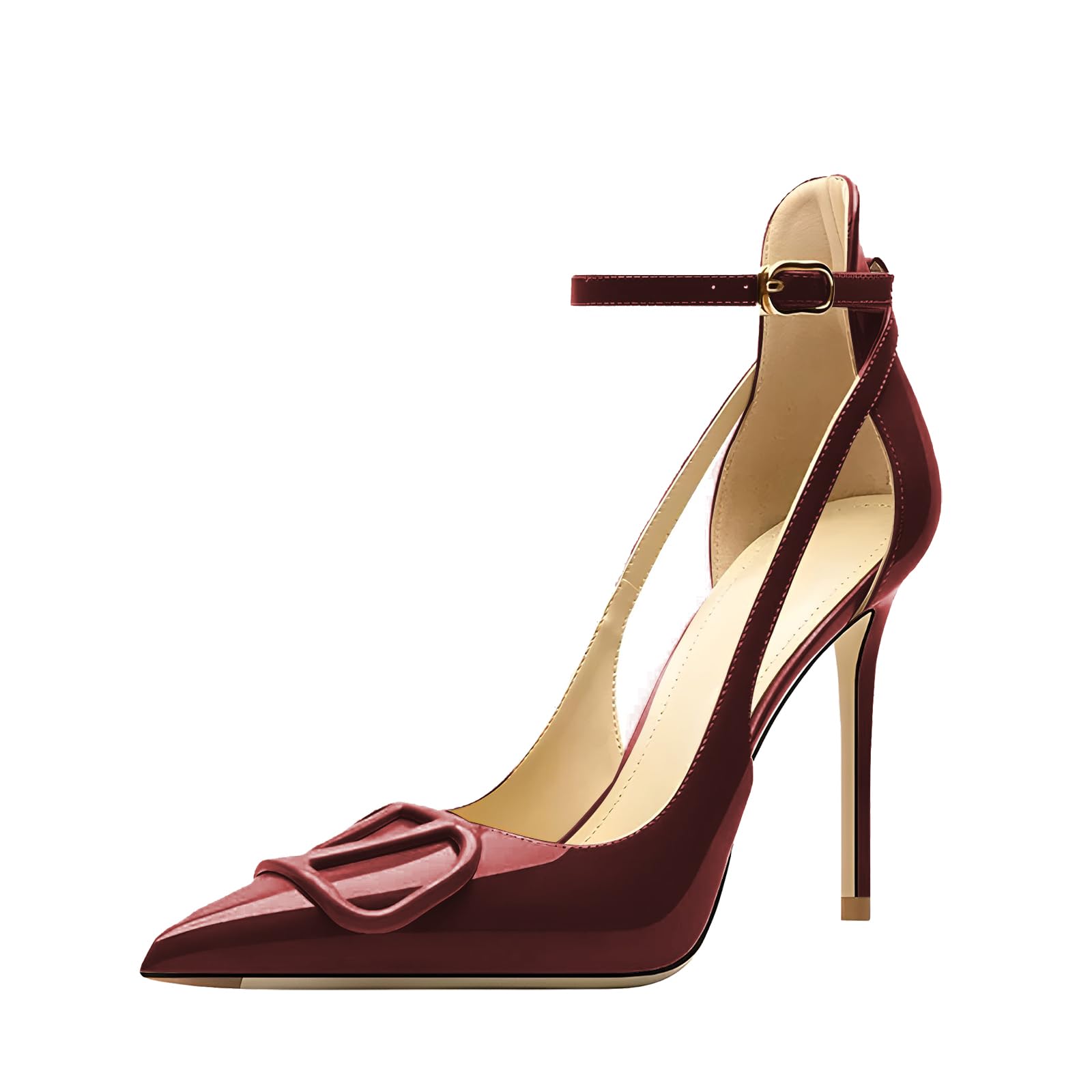 Qunvngutui Women's Pointed-Toe Bag-Toe Strappy High-Heeled Shoes Sexy Stiletto Pumps