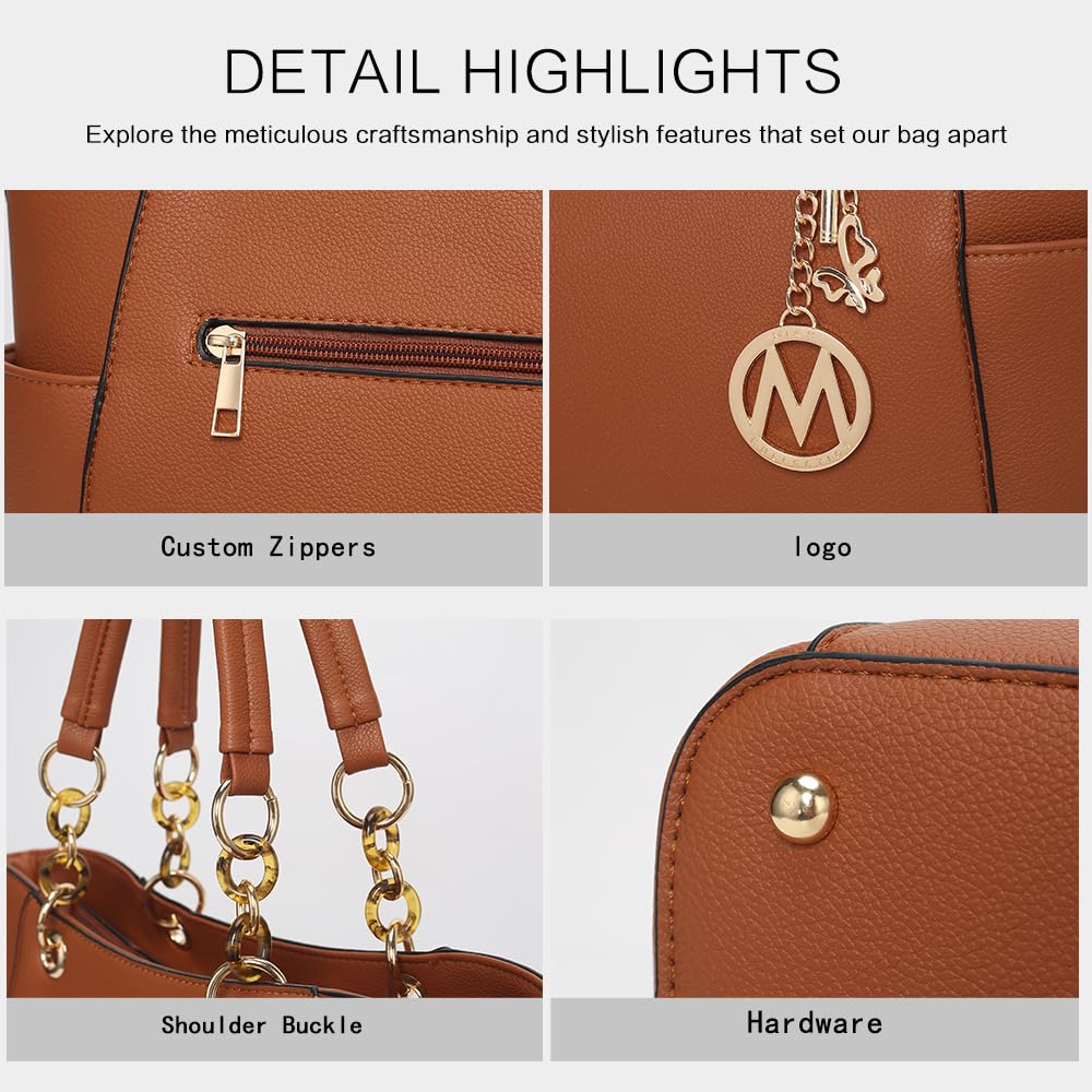 MKF Collection Tote Bag for Women, Handbag Set with Wallet-Top-Handle Bag Vegan Leather Purse by Mia K