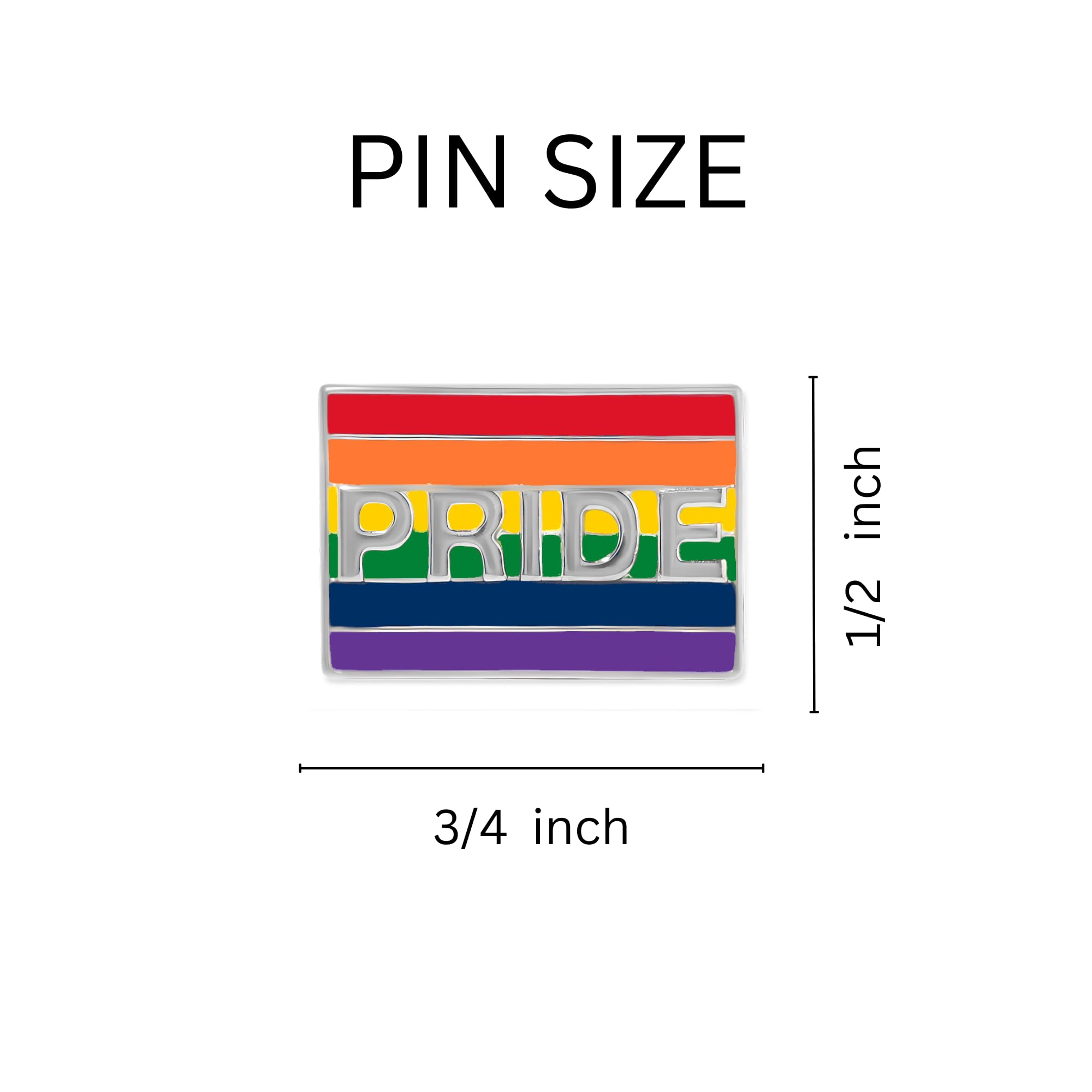 2 Pack Pride Rainbow Rectangle Pins – LGBTQ Pride Flag Pins for Men & Women
