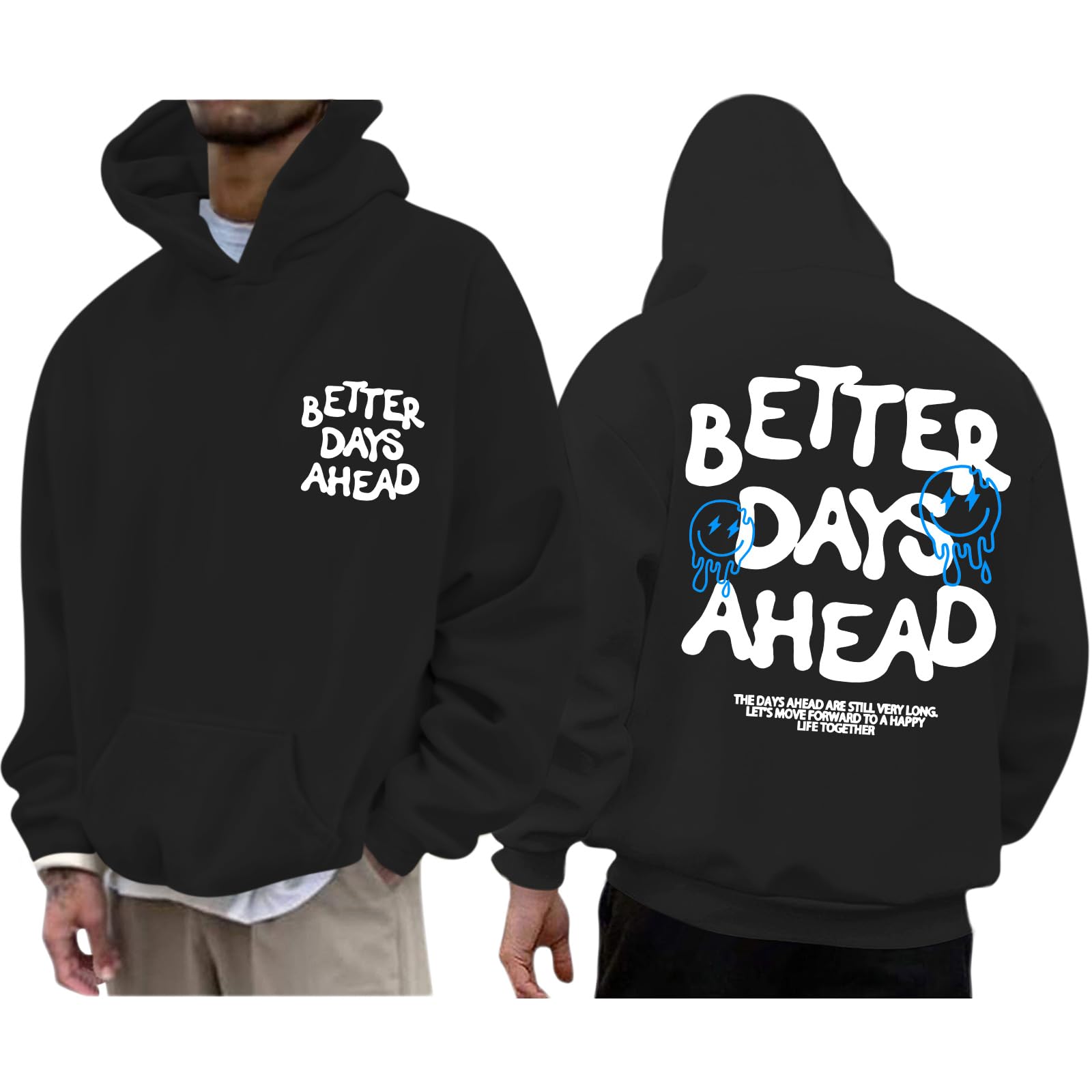 Lubpow Funny Hoodies for Men Vintage Graphic Y2k Hoodie Inspirational Saying Sweatshirts Casual Streetwear Pullovers Tops