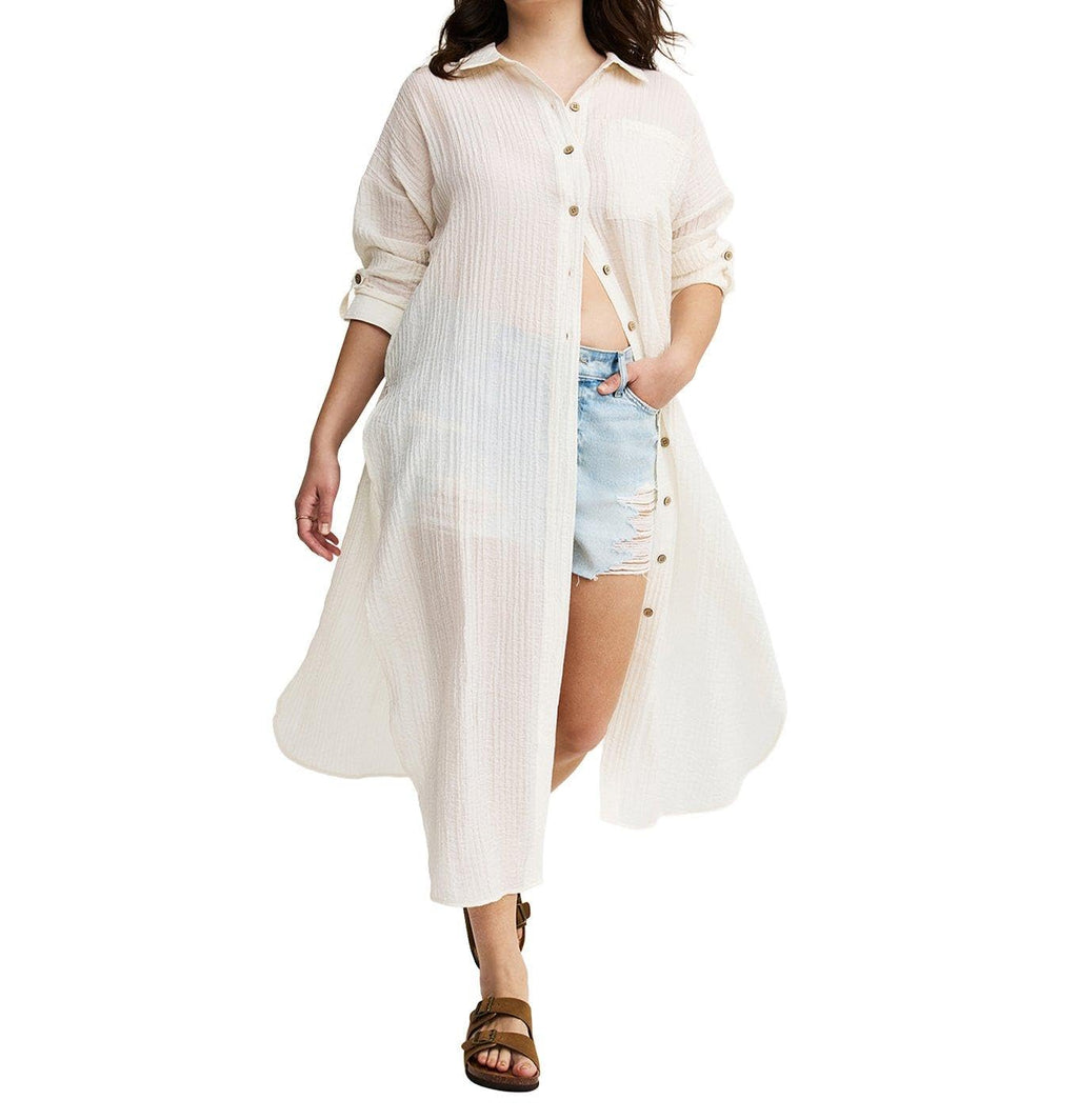 Torrid Women's Plus Size Button-Up Kimono Shirt