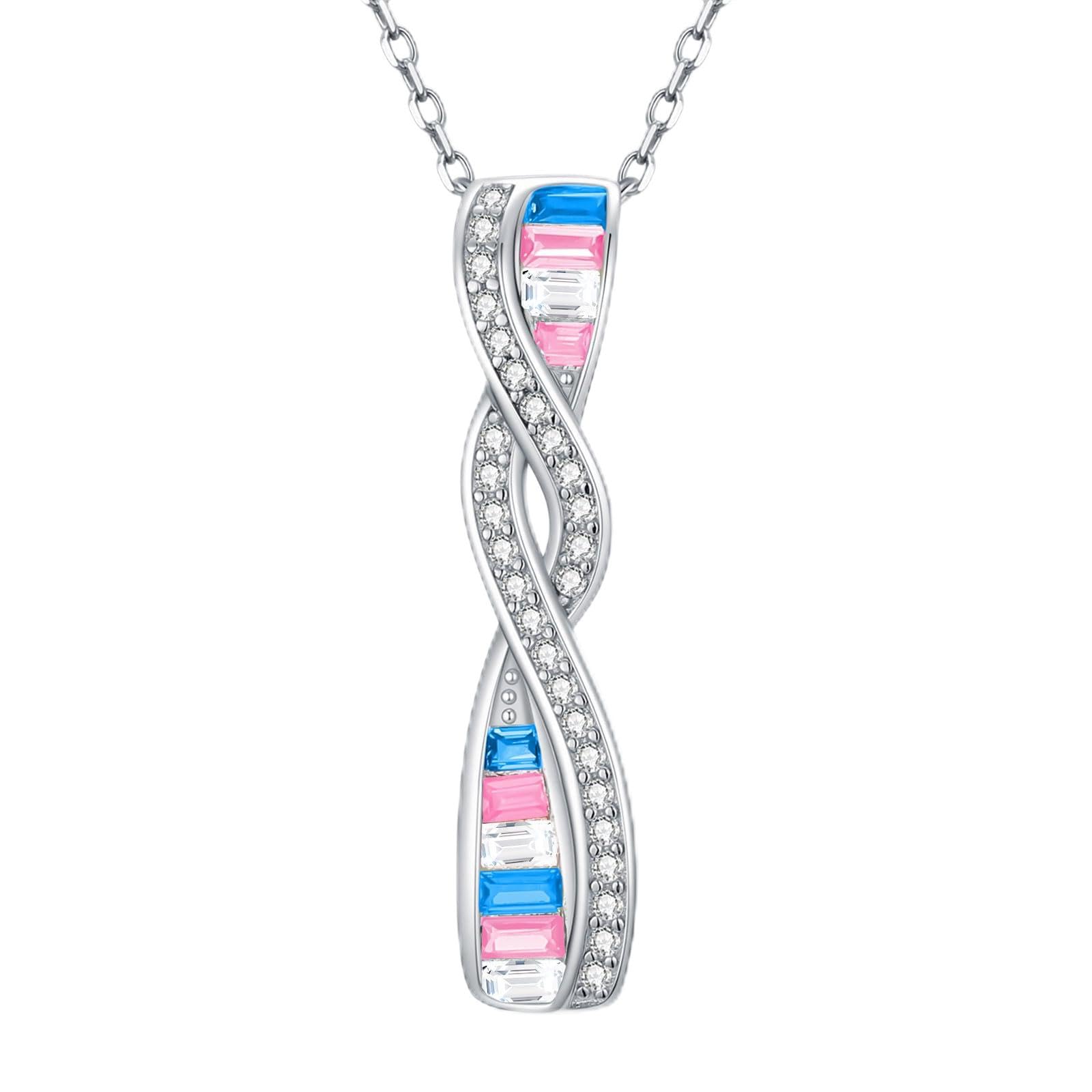 KoyeKei Pride Necklace Gifts for Women Men 925 Sterling Silver Rainbow Pride Pendant LGBT Gay Necklace Jewelry Gifts for Lesbian