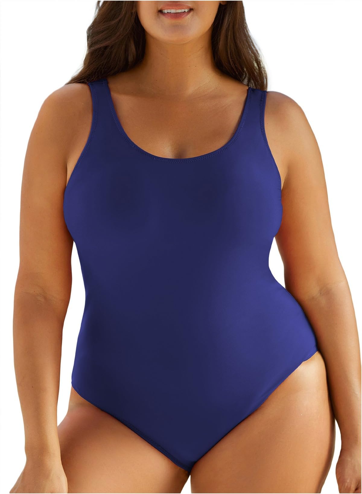 Eytino Plus Size Swimsuit for Women Back Crisscross Sports Tummy Control One Piece Bathing Suits(1X-5X)