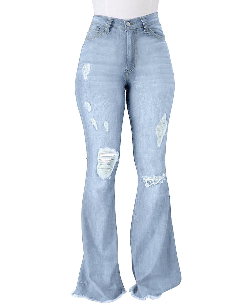 PEIHOT Vintage Bell Bottoms Flare Jeans for Women 90s High Waist Ripped Distressed Wide Leg High Rise Denim Pants