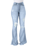 PEIHOT Vintage Bell Bottoms Flare Jeans for Women 90s High Waist Ripped Distressed Wide Leg High Rise Denim Pants