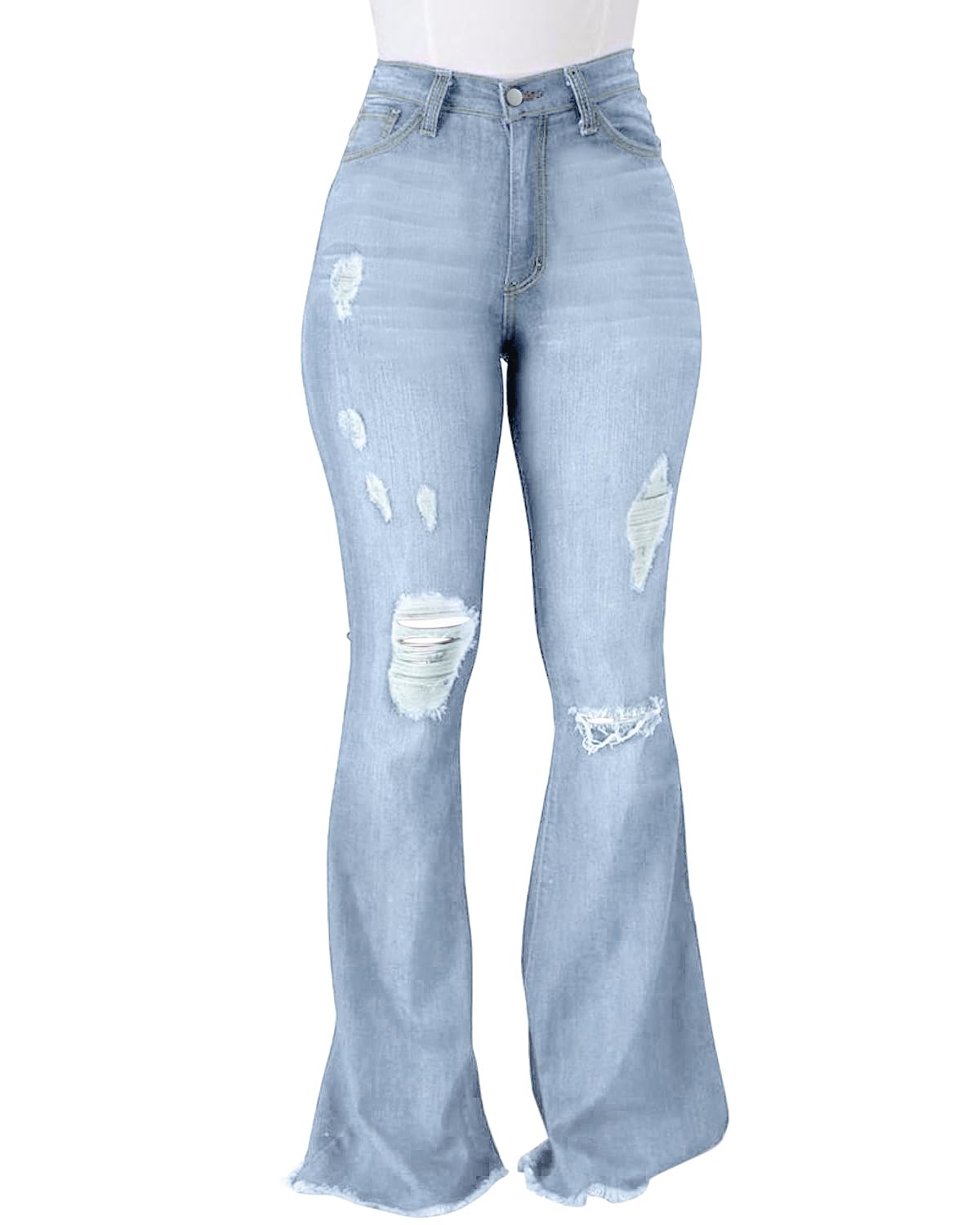 PEIHOT Vintage Bell Bottoms Flare Jeans for Women 90s High Waist Ripped Distressed Wide Leg High Rise Denim Pants