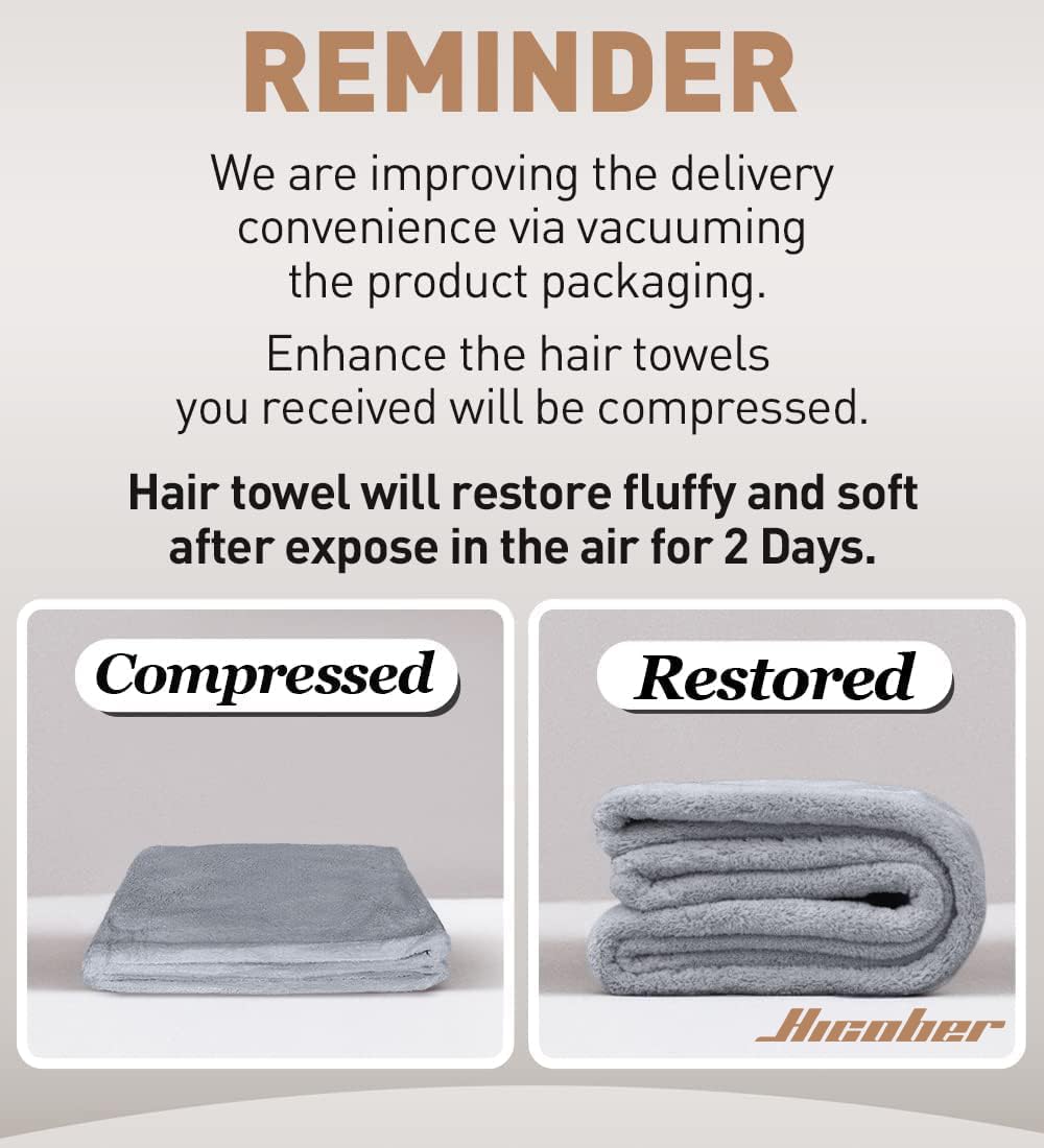 Hicober Microfiber Hair Towel