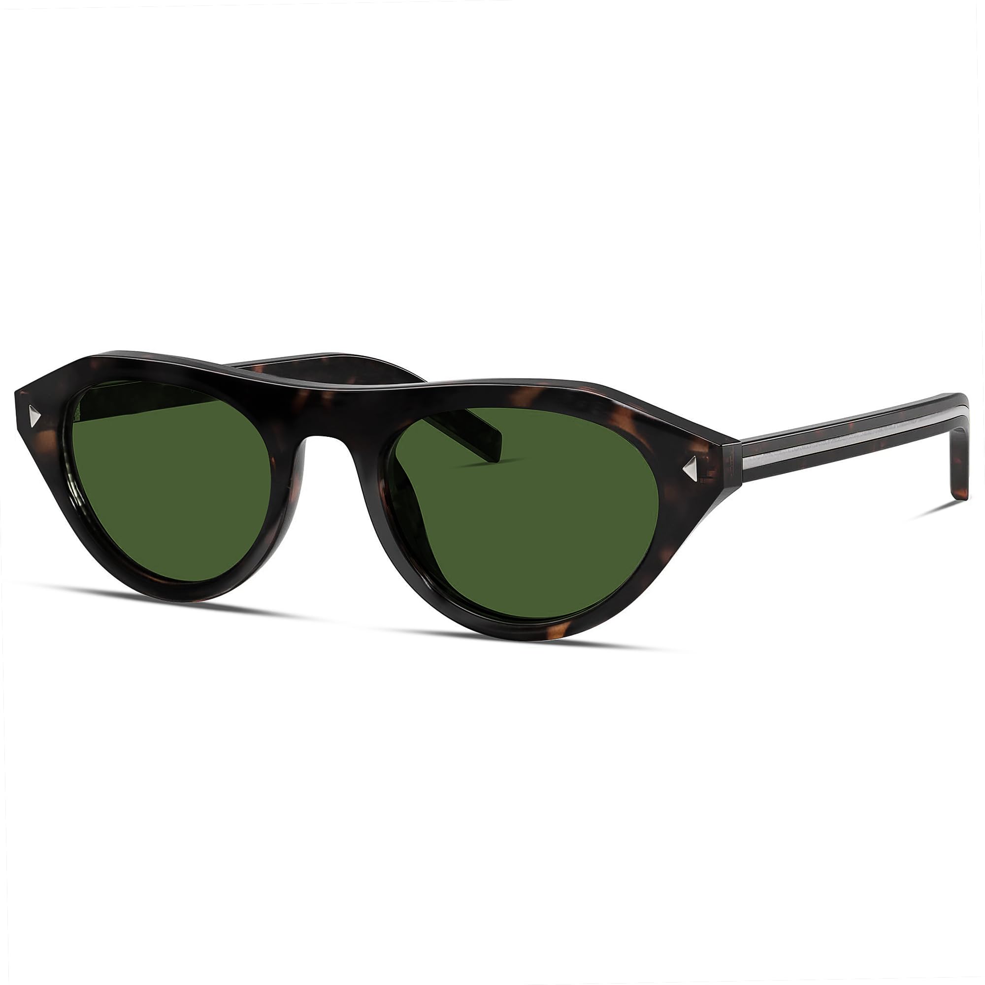 Rmerom Retro Small Oval Sunglasses for Women Men 2026 Trendy Chic Cat Eye Narrow Sun Glasses Vacation Outfits Fashion Sunnies