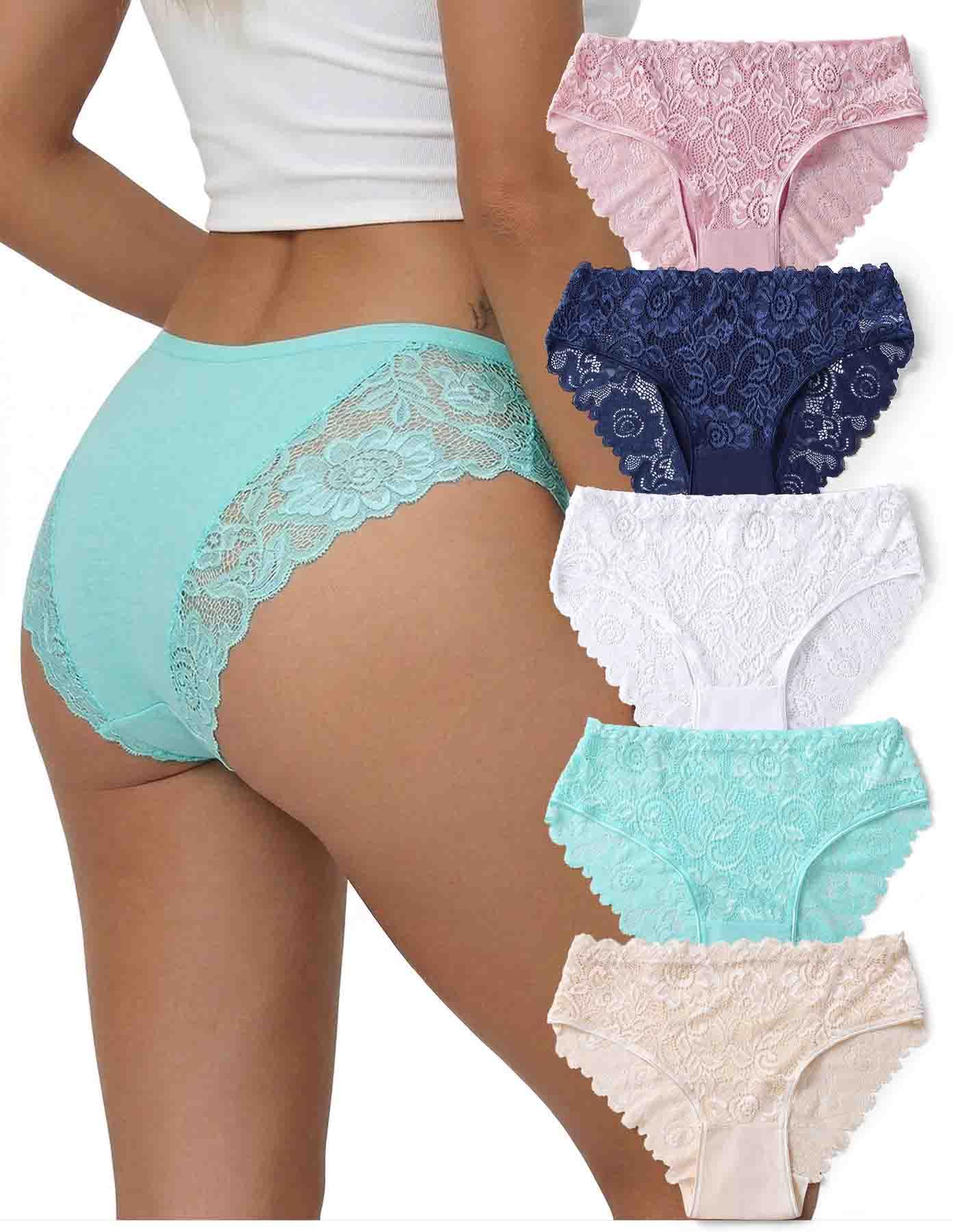 everyjoys Sexy Underwear Lace Panties for Women Bikini Underwear Hipster Underpants Lace Soft Breathe Briefs Multipack 5-Pack