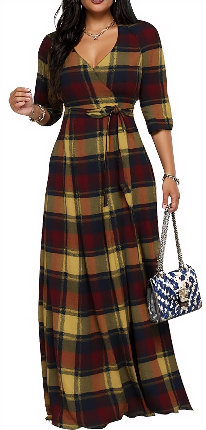 Maxi Dresses for Women Long Dress Casual V-Neck Loose Prom Dresses All Seasons