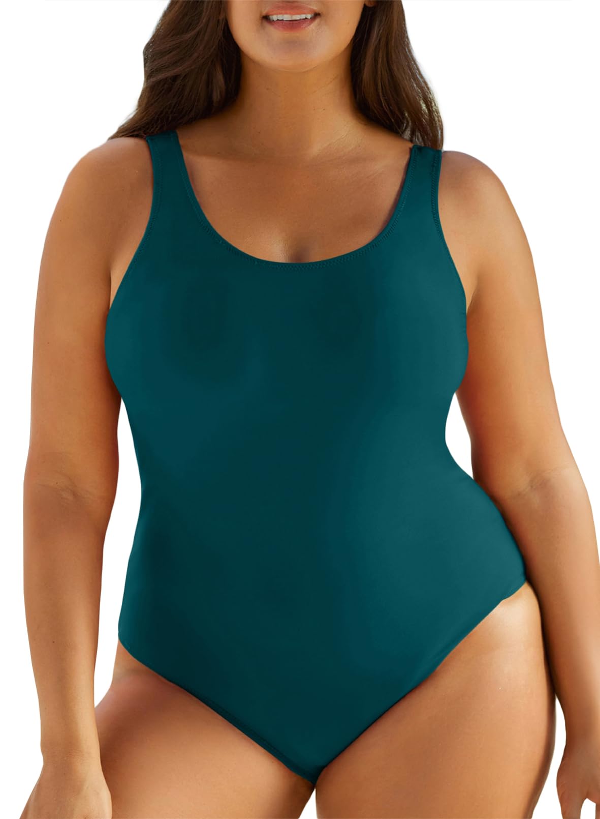 Eytino Plus Size Swimsuit for Women Back Crisscross Sports Tummy Control One Piece Bathing Suits(1X-5X)