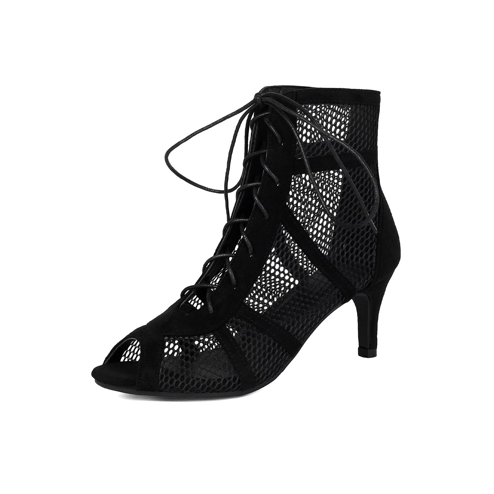 UTIKLIOU Women's Mesh Sandals Peep Toe High Top Sandals Lace Up Summer Boots Buckle Strap Party Sexy Pump Shoes Open toe