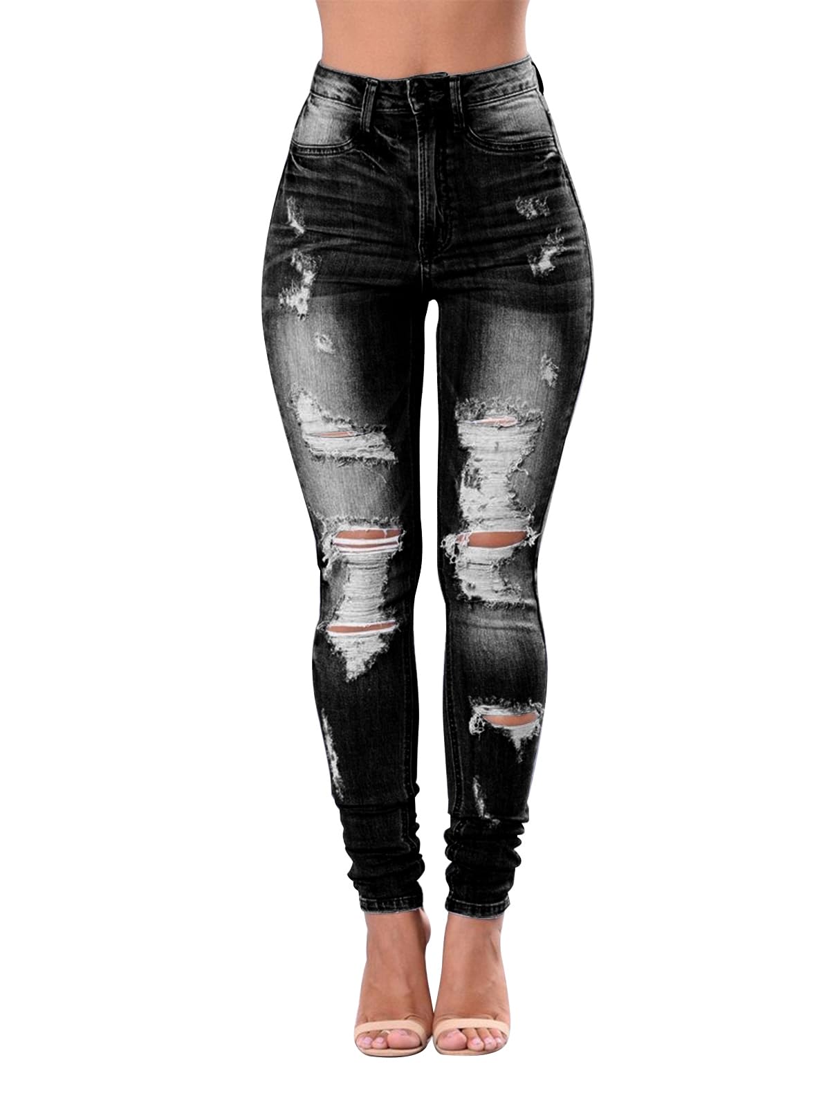 KUNMI Womens Classic High Waisted Skinny Stretch Butt Lifting Jeans Slim Fit Denim Pants