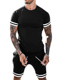 Babioboa Mens Short Sets 2 Piece Outfits Fashion Summer Tracksuit Casual Shirt Shorts Slim Fit Athletic Sports Sweatsuit