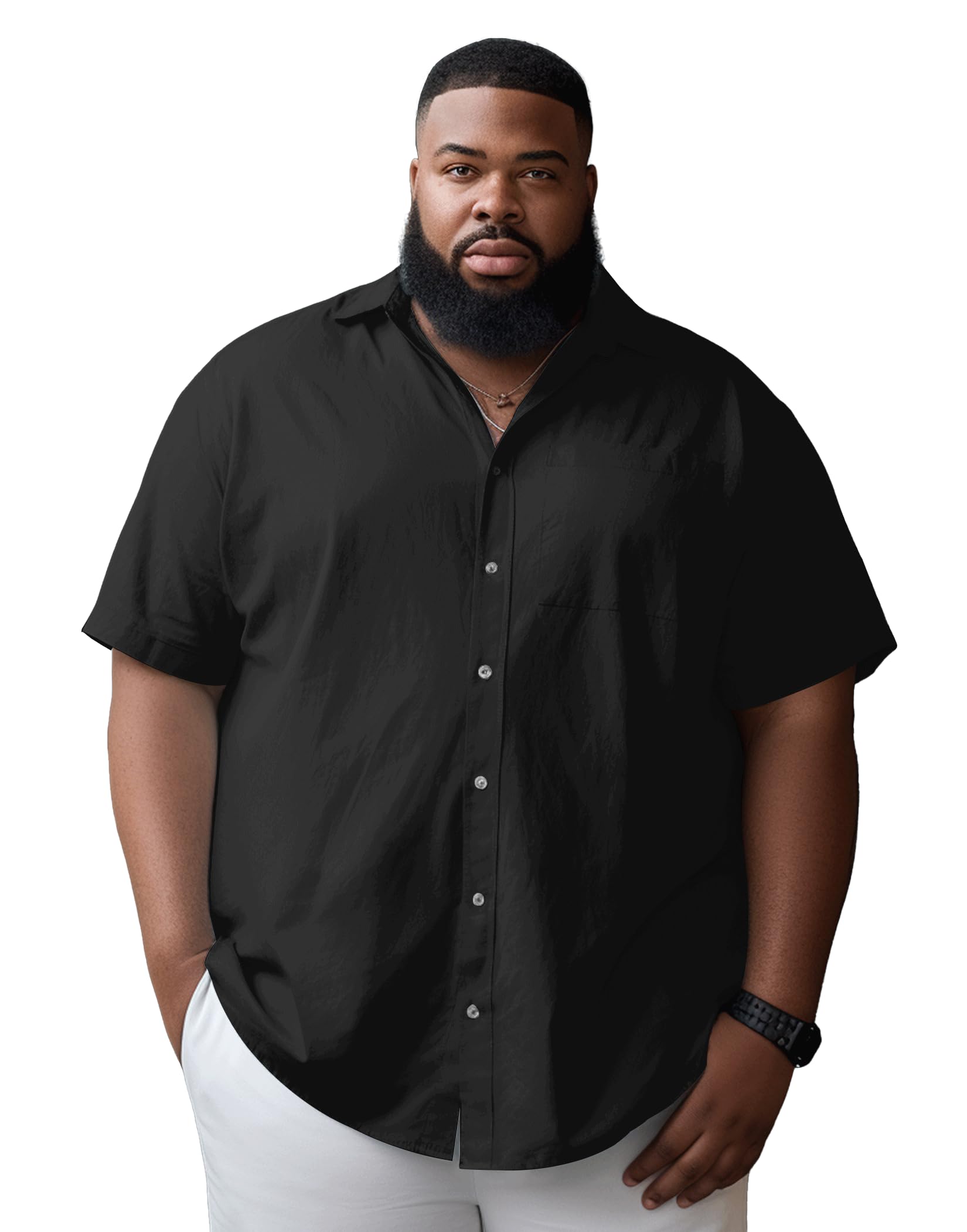 Yuyapu Button Down Shirt Men Causal Big and Tall Shirts for Men Short Sleeve Button up Summer Beach Work Shirts Plus Size