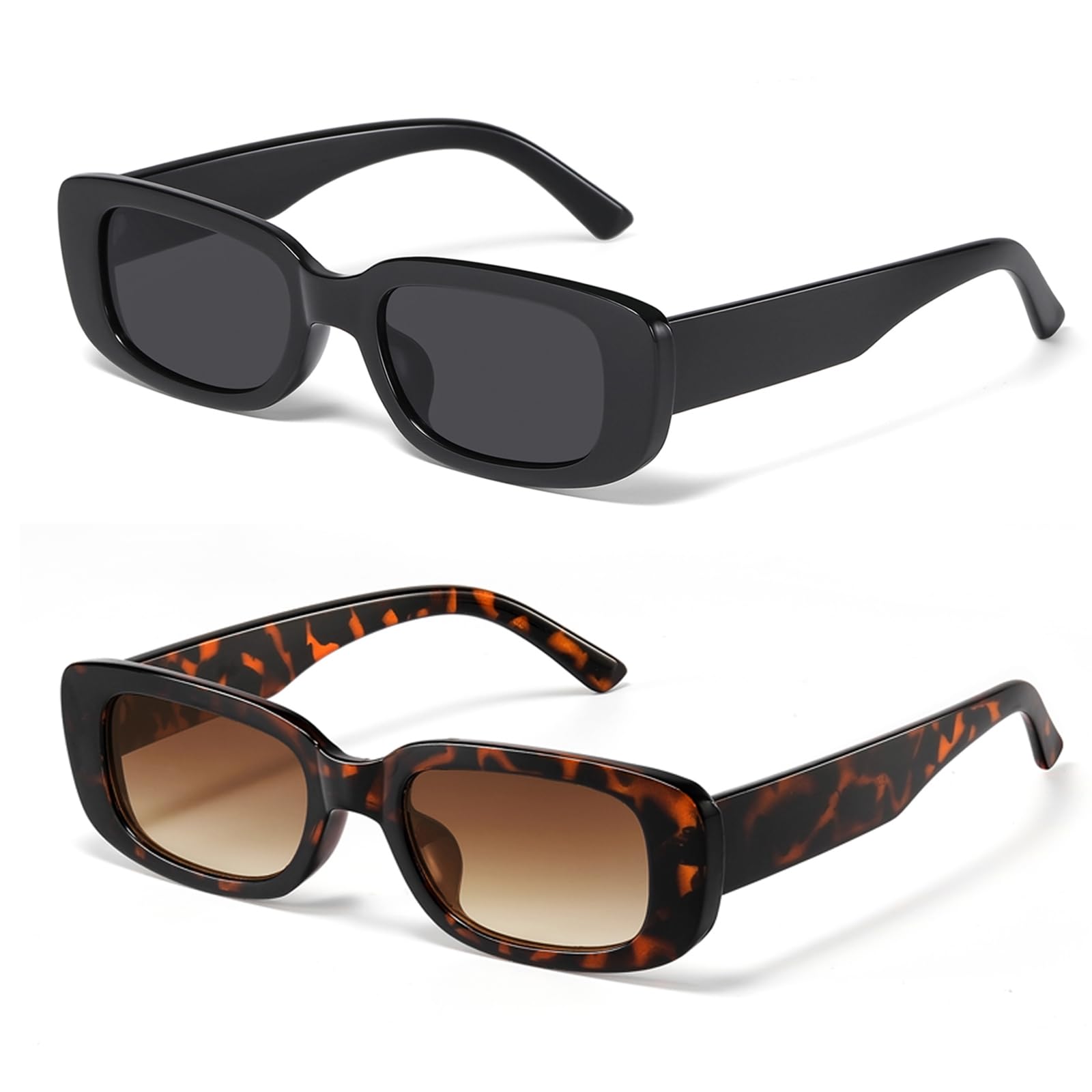 JASPIN Rectangle Sunglasses for Women Men Trendy Y2k Retro 90s Sun Glasses UV Protection Cool Square Frame