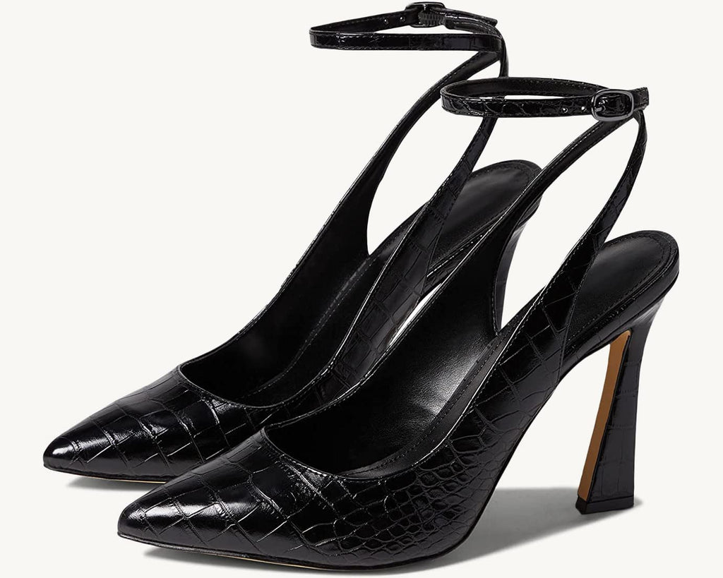 Reoplty Womens Closed Toe Ankle Strap Heels Pointed Toe Pumps Shoes Slingback High Heel Wedding Dress Shoes