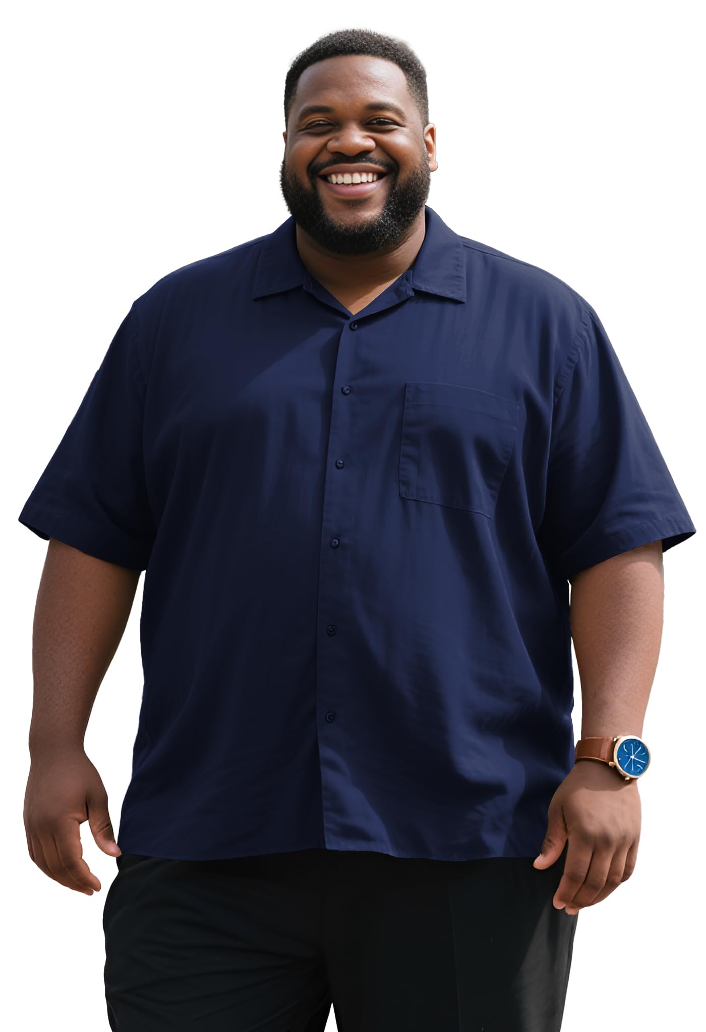 Yuyapu Button Down Shirt Men Causal Big and Tall Shirts for Men Short Sleeve Button up Summer Beach Work Shirts Plus Size