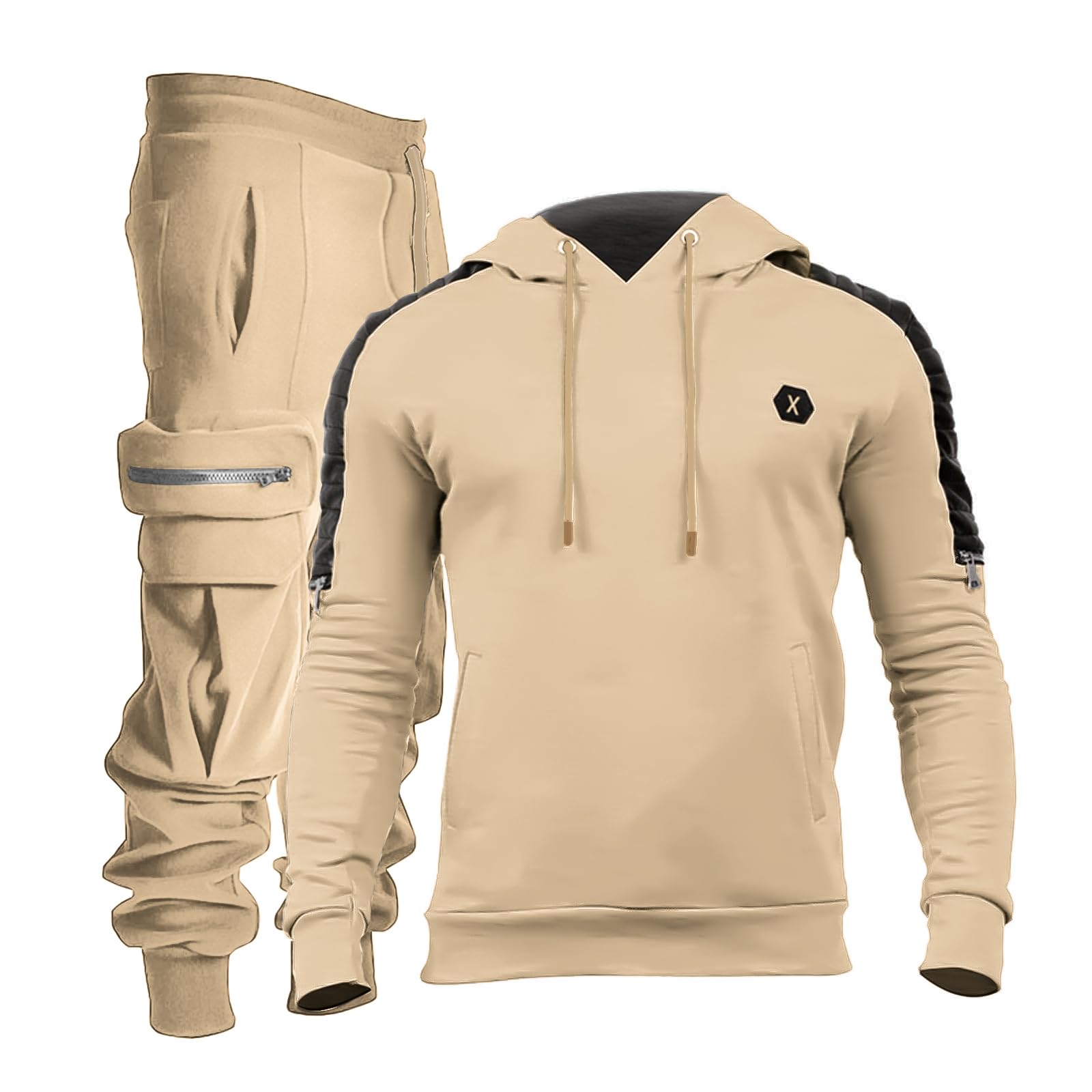 VoLIta Men's Tracksuit 2 Piece Hoodie Athletic Jogging Sweatsuits for Men Casual Sports Long Sleeve Pullover Suit Set