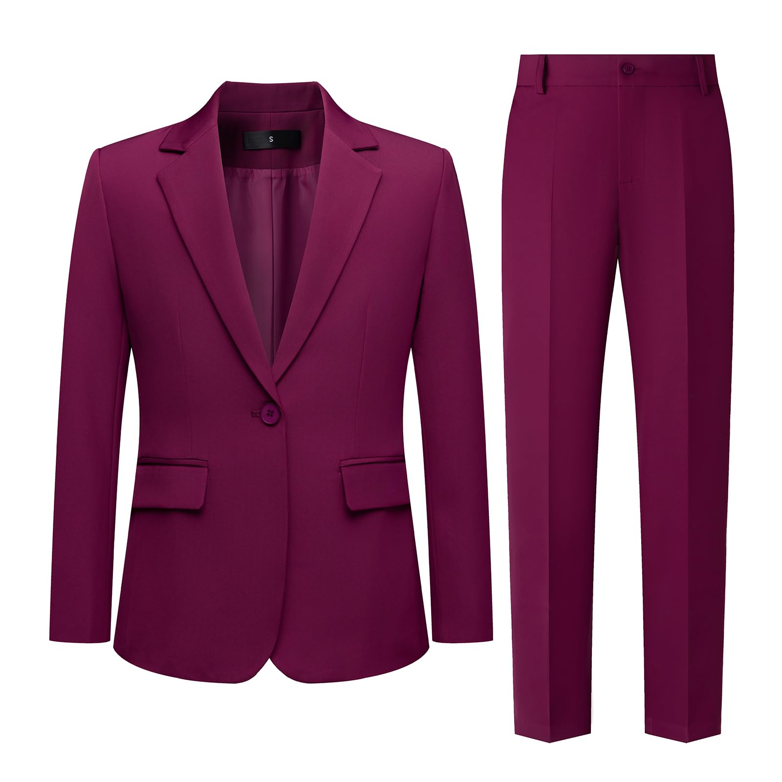 Women's 2 Piece Pant Suit Dressy Business Casual Outfits Notched Collar Blazer Professional Pantsuits Set for Work Office