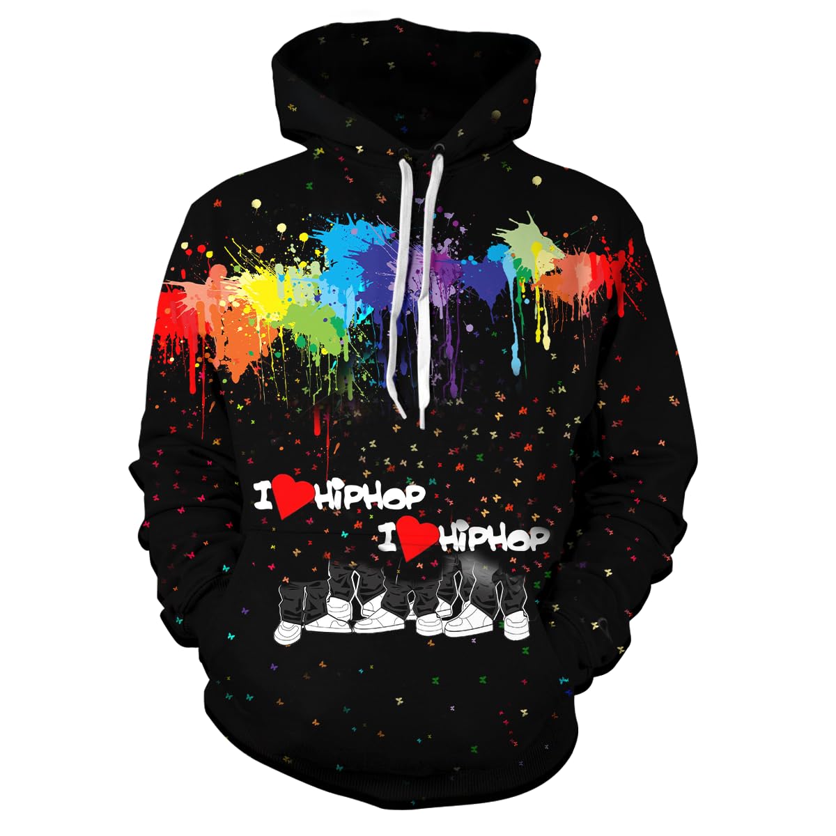 Hwycomfort Men's 3d Printed Novelty Hoodie Hip Hop Hoodies Street Graffiti Sweatshirt Casual Pockets Pullover