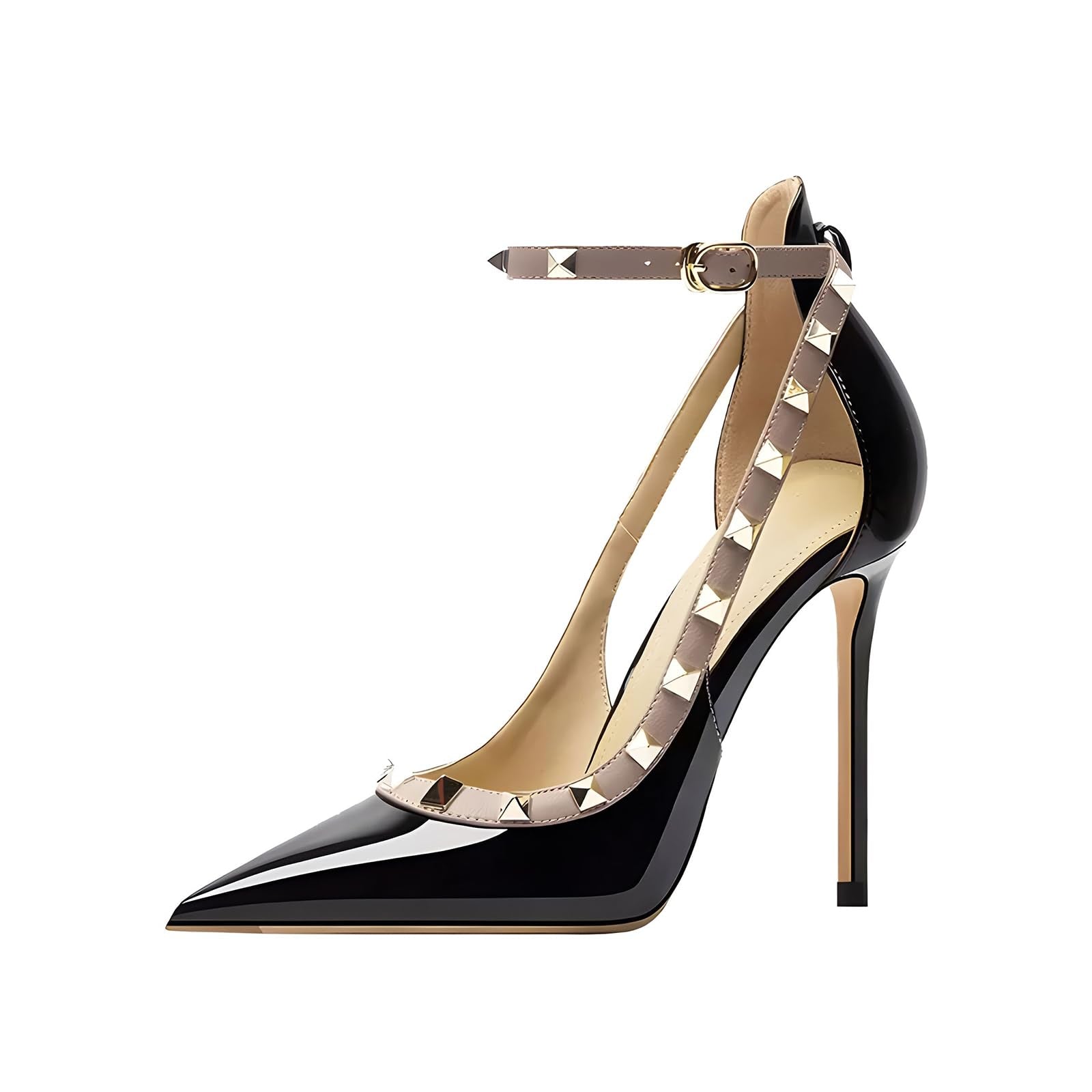 Qunvngutui Women's Pointed-Toe Bag-Toe Strappy High-Heeled Shoes Sexy Stiletto Pumps
