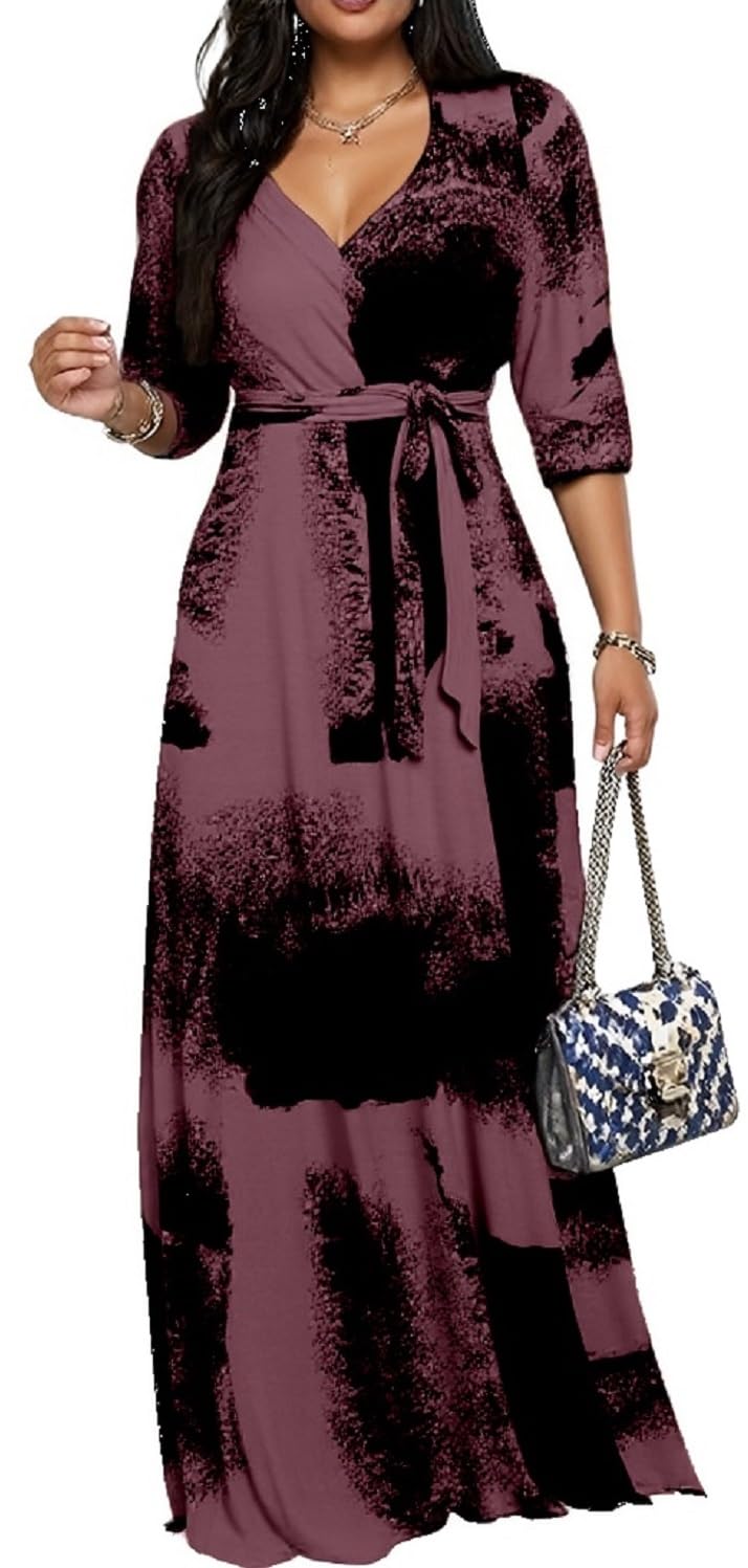 Maxi Dresses for Women Long Dress Casual V-Neck Loose Prom Dresses All Seasons
