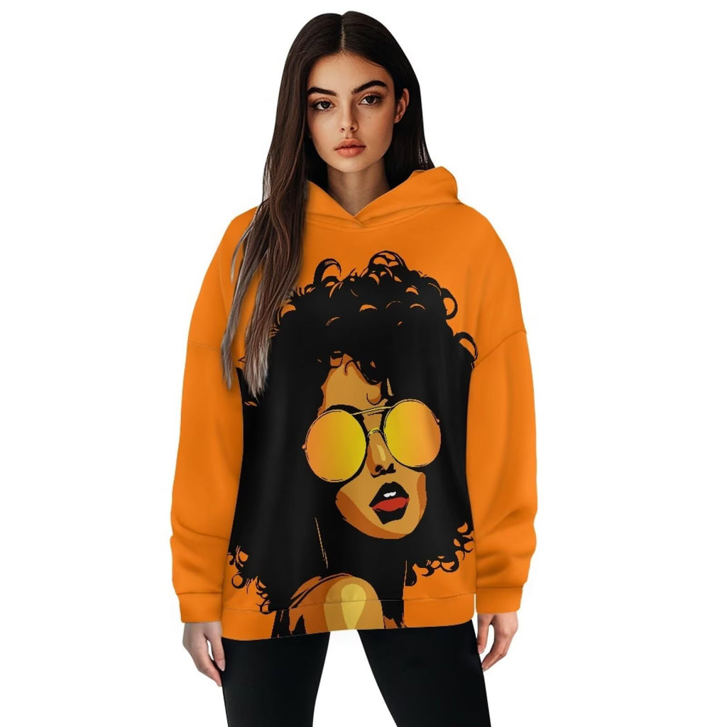 Xernghsao Women's Spring and Autumn Hooded Sweatshirt Street Fashion African American Individuality Fashion