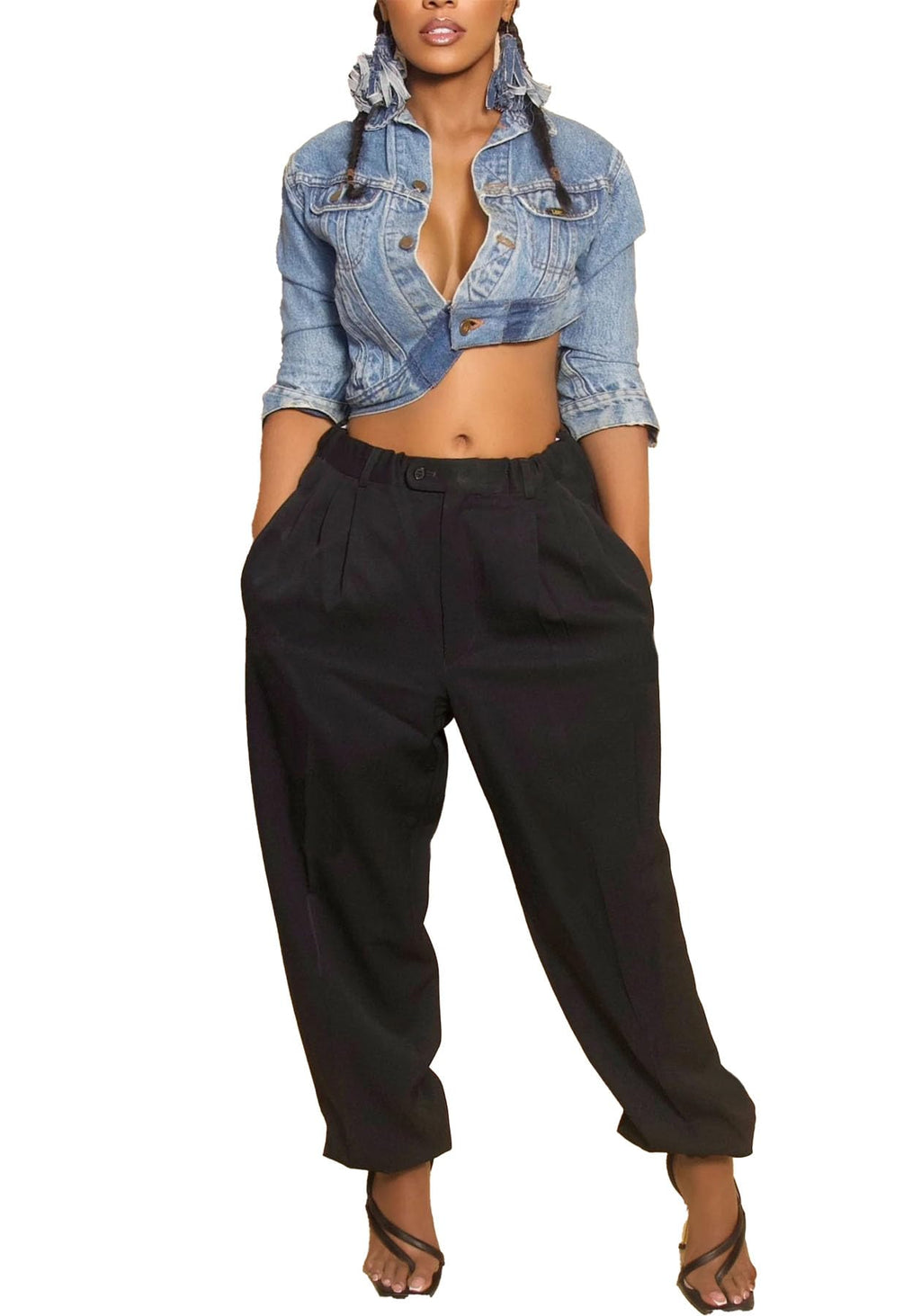 Women's Baggy Parachute Pants Casual High Waisted Oversized Fit Tapered Trousers Jogger Hip-Hop Y2K Streetwear