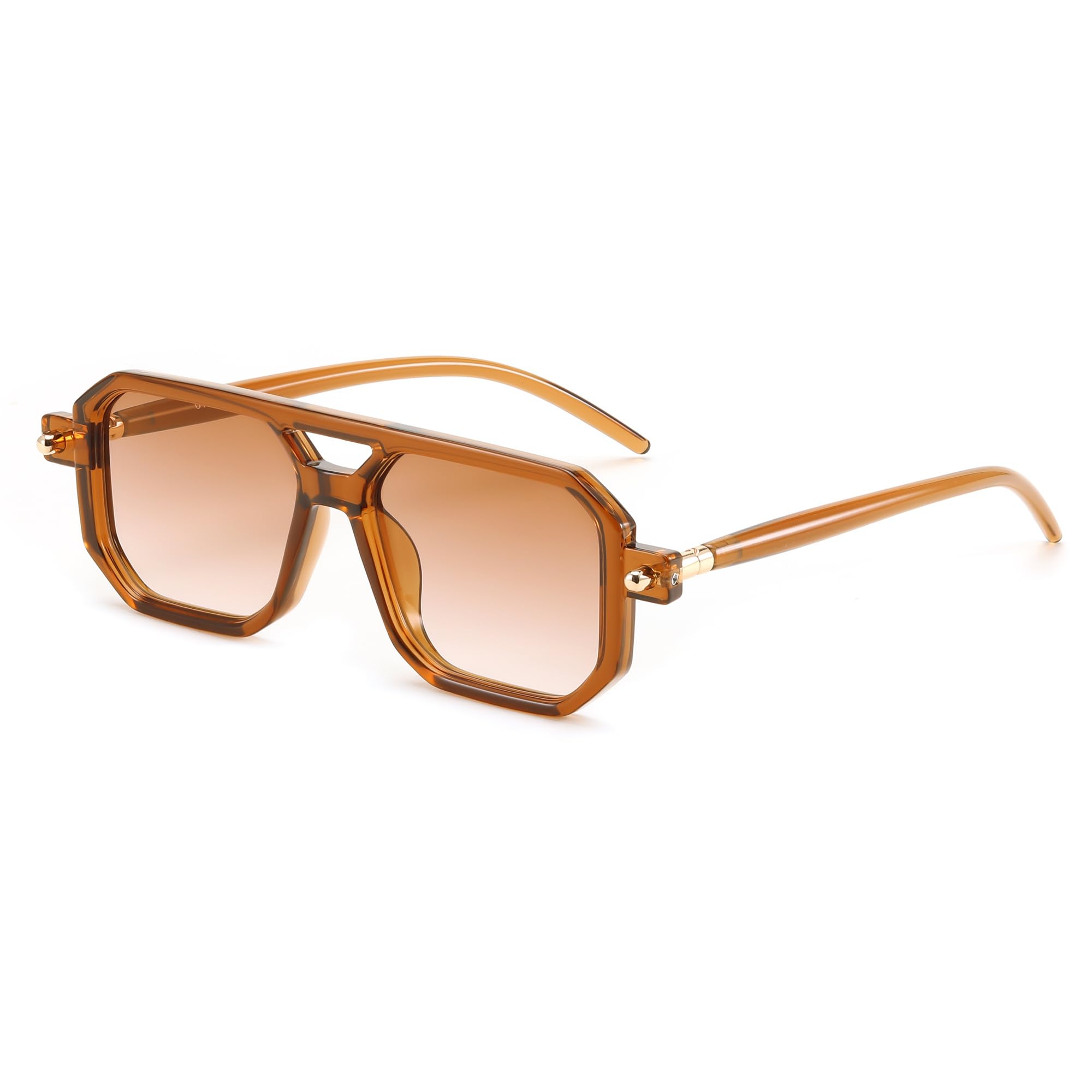 FEISEDY Vintage Square 70s Flat Aviator Sunglasses Women Men Classic Retro Stylish Frame UV400 Sunglasses B2622