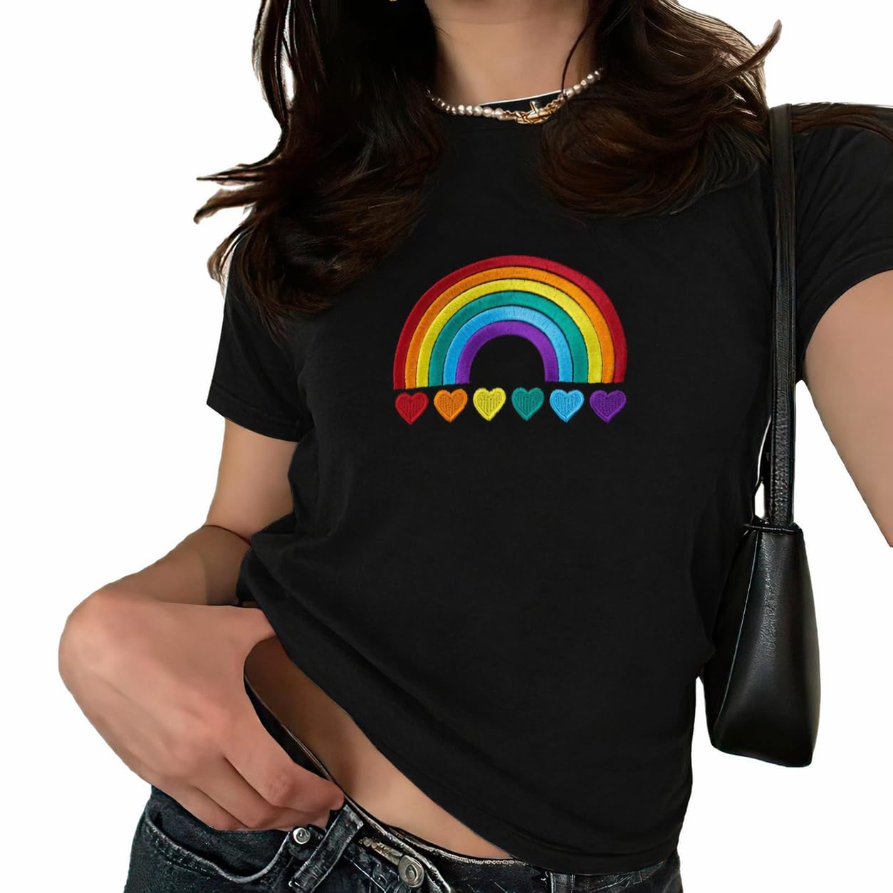 ASTANFY Rainbow Shirt Womens Pride Shirts Equality Love is Love Tshirt LGBT Cropped Tops Summer