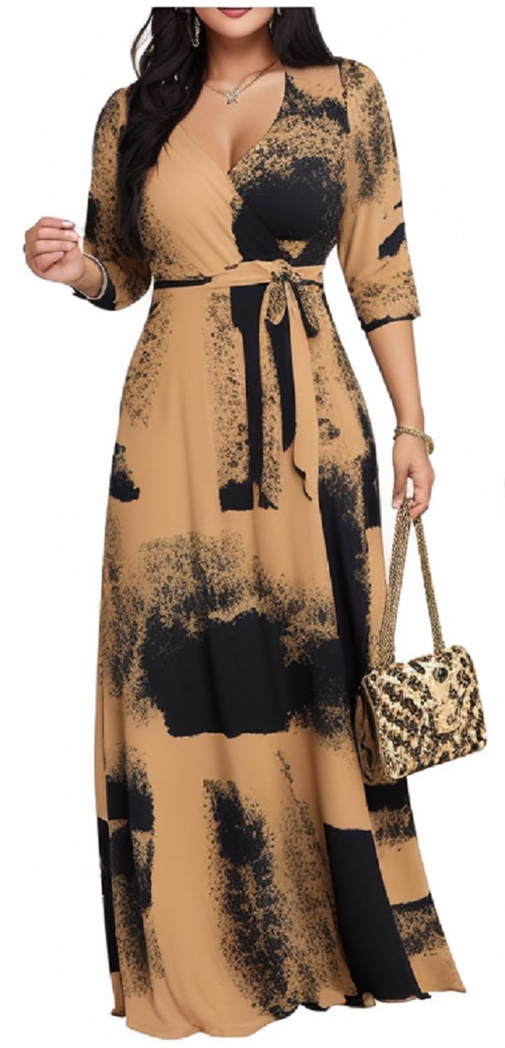 Maxi Dresses for Women Long Dress Casual V-Neck Loose Prom Dresses All Seasons