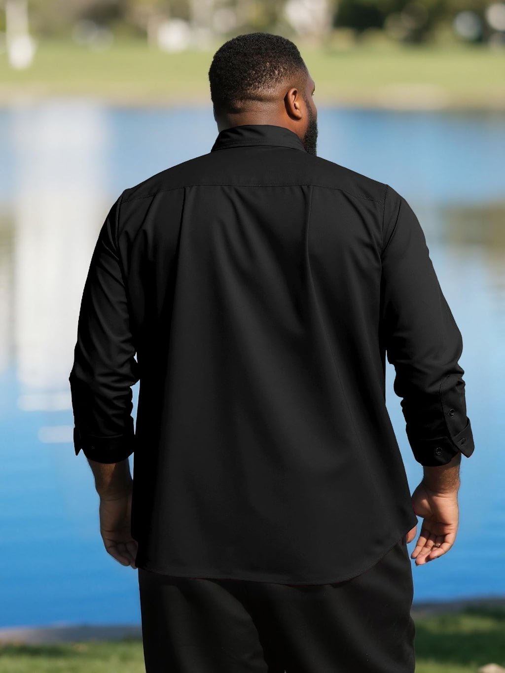 Yuyapu Big and Tall Shirts for Men, Long Sleeve Casual Dress Shirts Button Down with Pocket for Business,Travel,Daily Wear