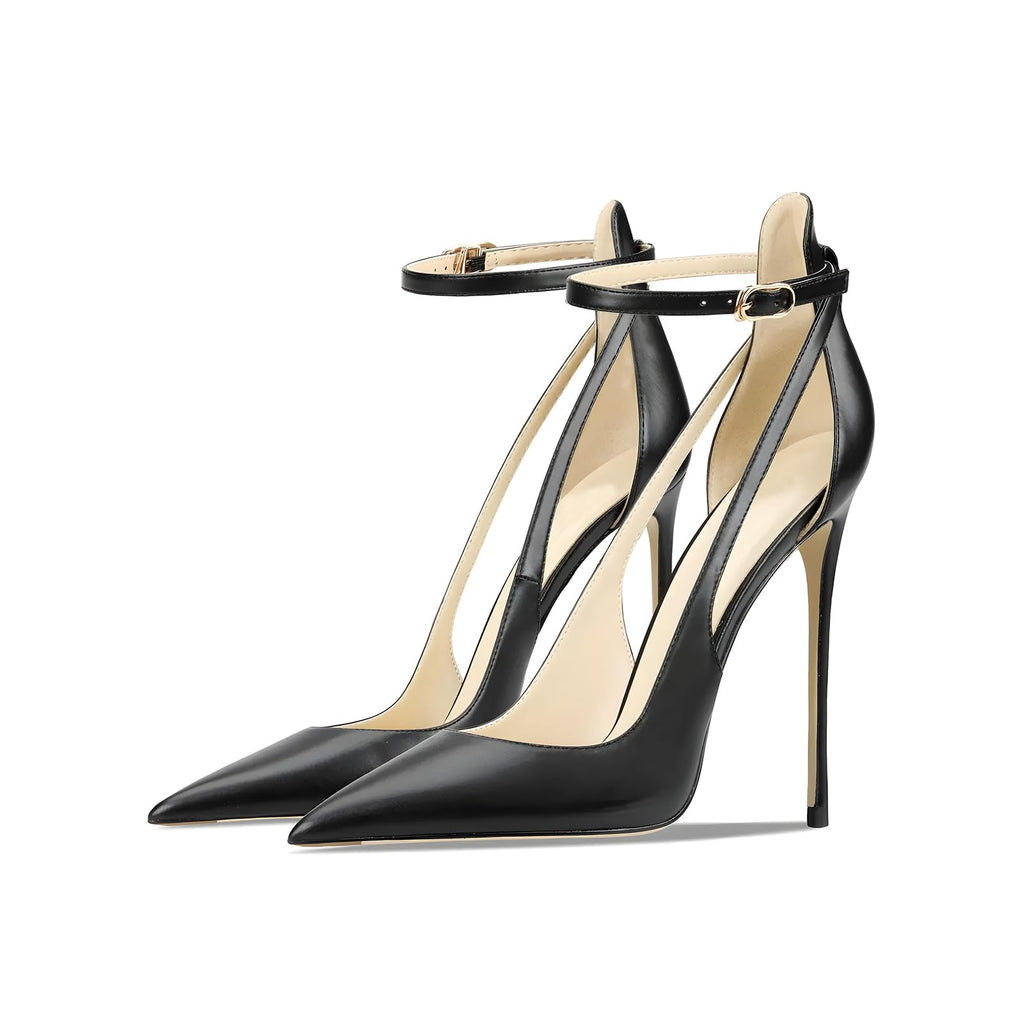 Qunvngutui Women's Pointed-Toe Bag-Toe Strappy High-Heeled Shoes Sexy Stiletto Pumps