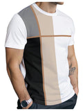 SOLY HUX Men's Casual T Shirts Short Sleeve Crew Neck Color Block Graphic Tees Shirt Summer Tops