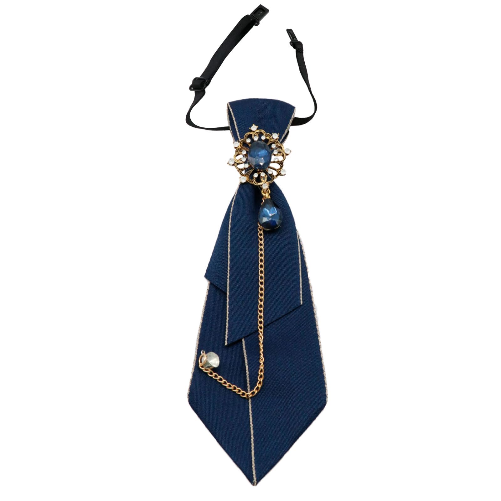 GHTIYLP Adjustable Ties for Women Vintage Womens Tie with Crystal, Pre-Tied Neck Tie for Women Girls Party School Work Casual