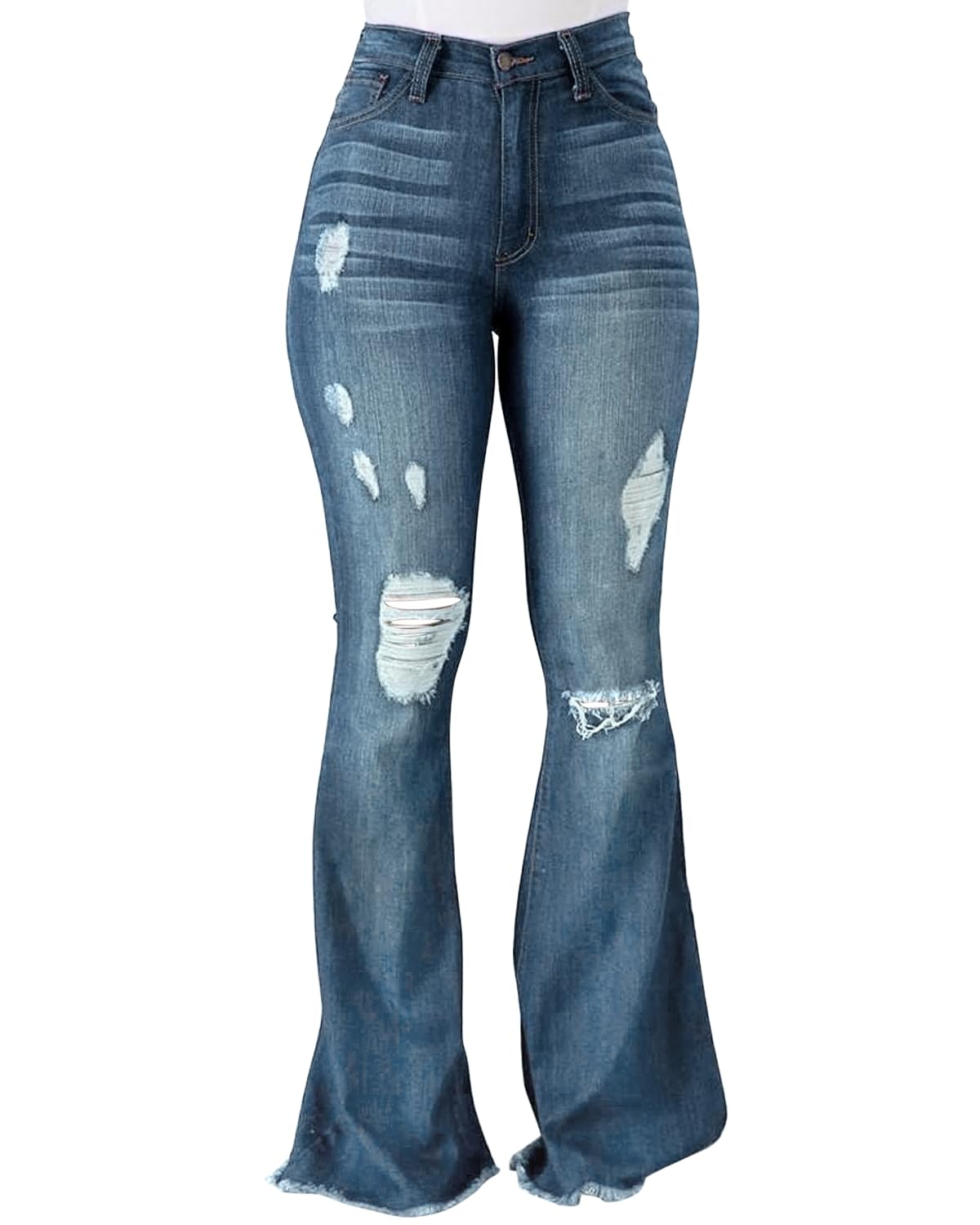 PEIHOT Vintage Bell Bottoms Flare Jeans for Women 90s High Waist Ripped Distressed Wide Leg High Rise Denim Pants