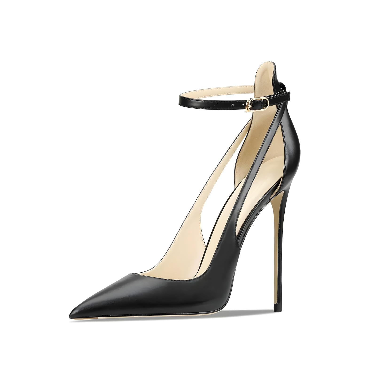 Qunvngutui Women's Pointed-Toe Bag-Toe Strappy High-Heeled Shoes Sexy Stiletto Pumps