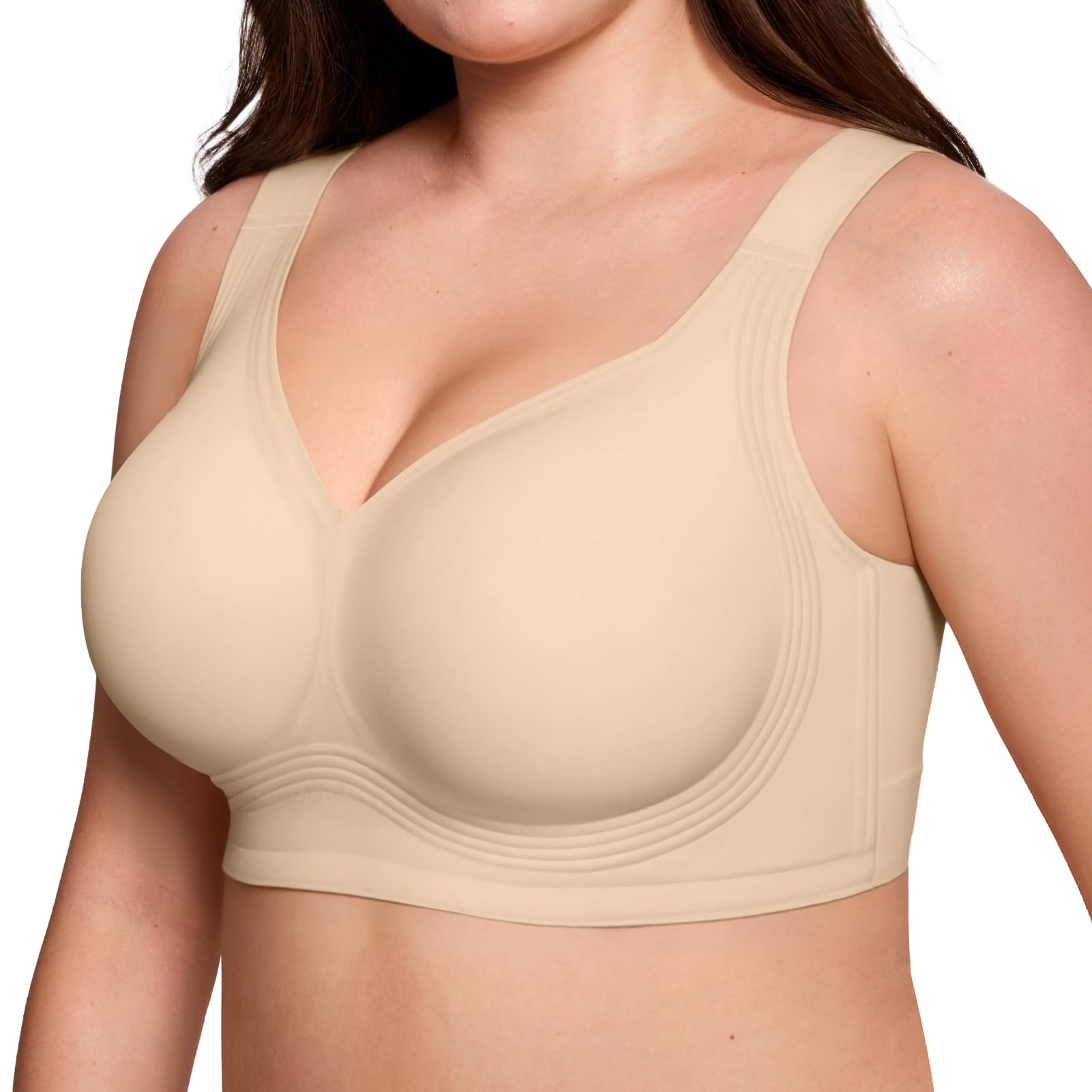 ProKloud Jelly Bras for Women No Underwire Wireless Bra with Support and Lift Full Coverage Plus Size Comfy Seamless Bra