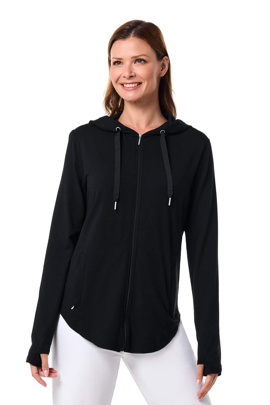 Coolibar Women's Zip-Up Hoodie - UPF 50+ Sun Protection - LumaLeo
