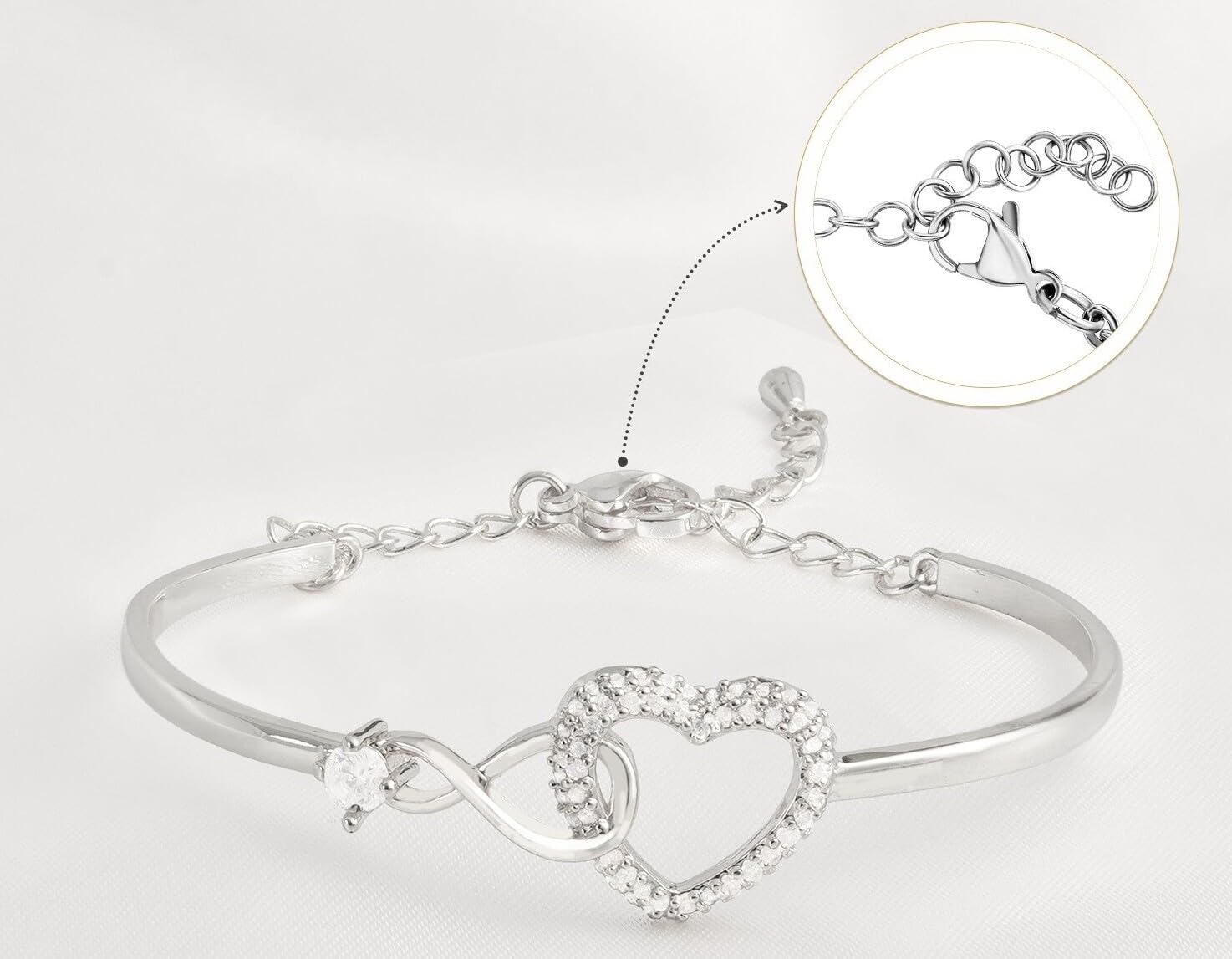 Mapileng Class of 2026 Graduation Bracelet Gift for Her, Heart Infinity Bracelet, Inspirational Jewelry for Daughter Sister Best Friend, College High School Graduate Keepsake, Sterling Silver