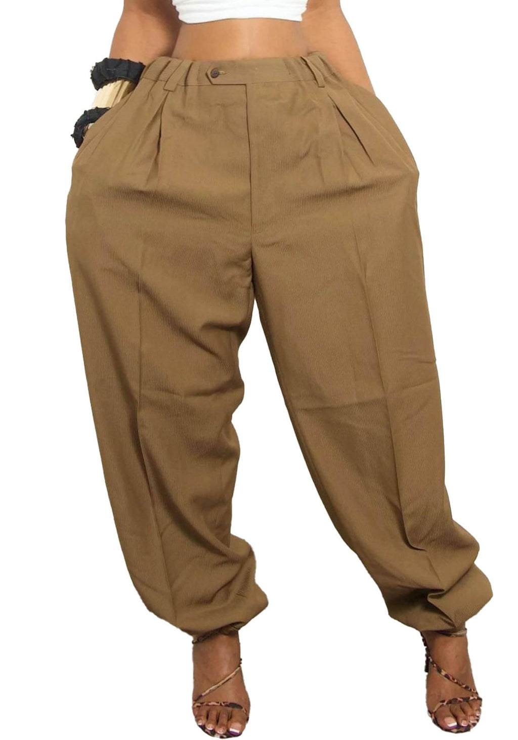 Women's Baggy Parachute Pants Casual High Waisted Oversized Fit Tapered Trousers Jogger Hip-Hop Y2K Streetwear