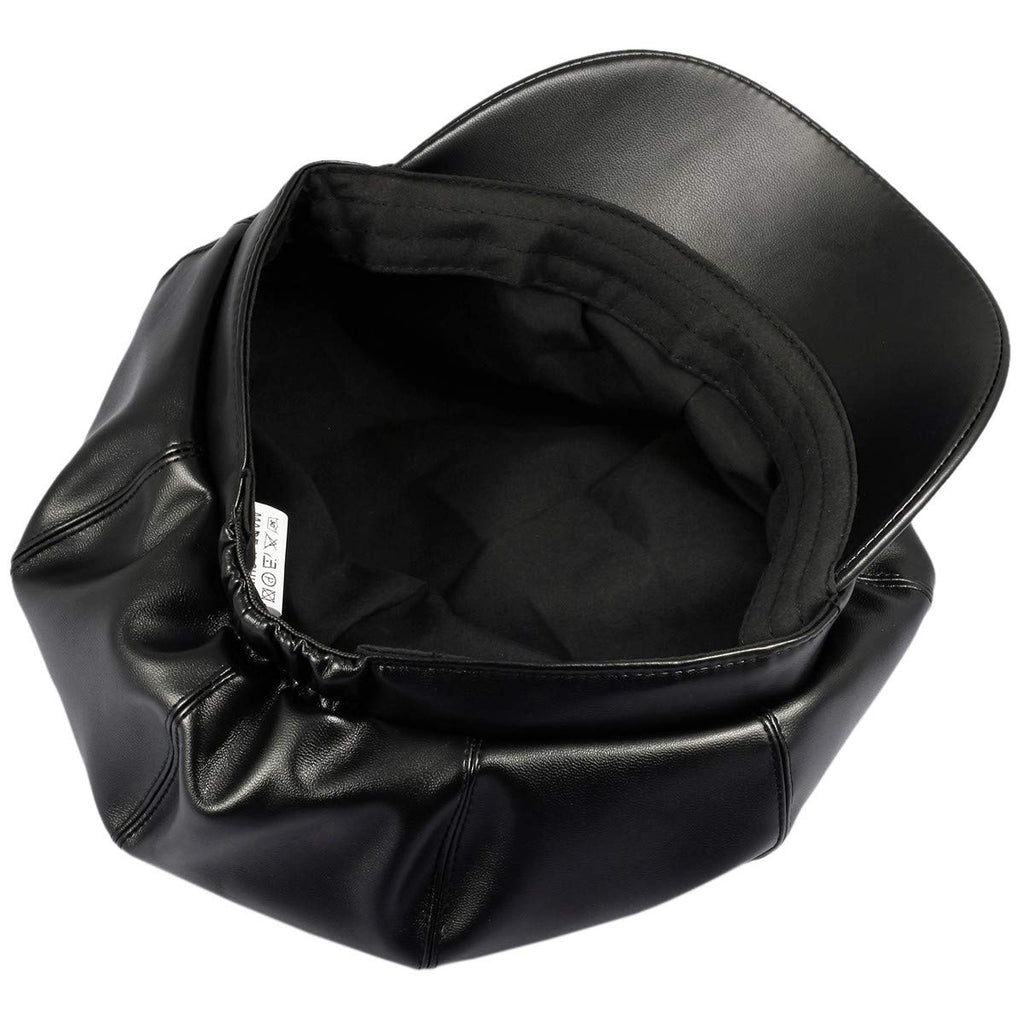 Sportmusies 8 Panels Newsboy Caps for Women, PU Leather Cabbie Painter Hat Gatsby Ivy Beret Cap