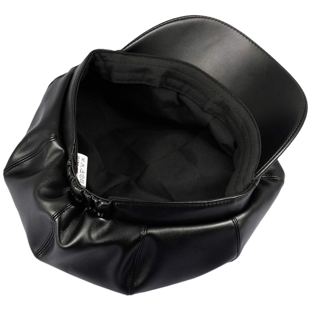 Sportmusies 8 Panels Newsboy Caps for Women, PU Leather Cabbie Painter Hat Gatsby Ivy Beret Cap