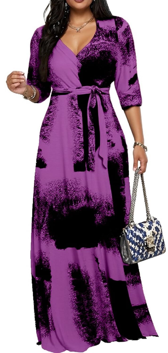 Maxi Dresses for Women Long Dress Casual V-Neck Loose Prom Dresses All Seasons
