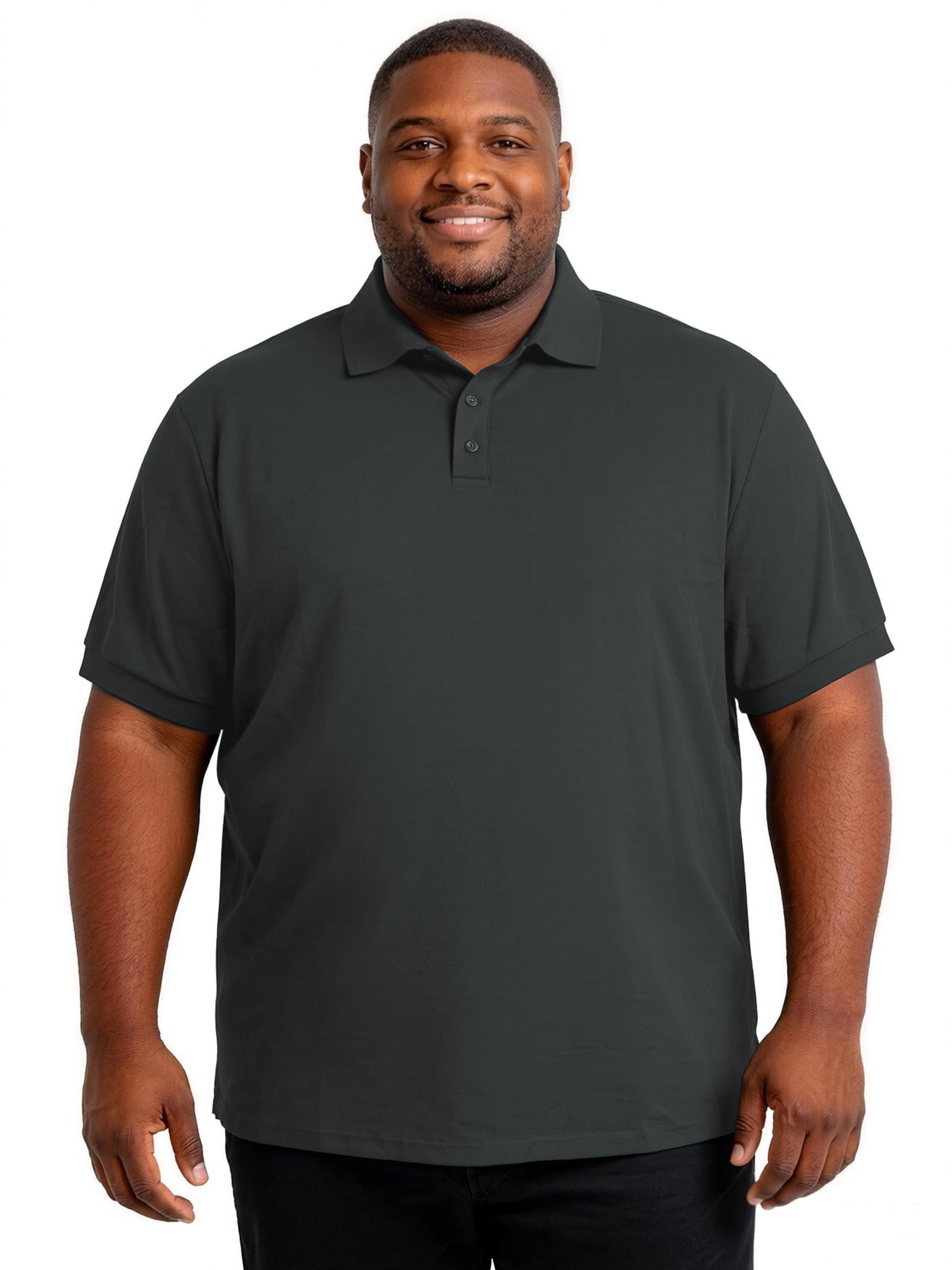 Yuyapu Big and Tall Polo Shirts for Men Short Sleeve Casual Cotton Mens Golf Shirt Classic Button Down Sport Work Shirts