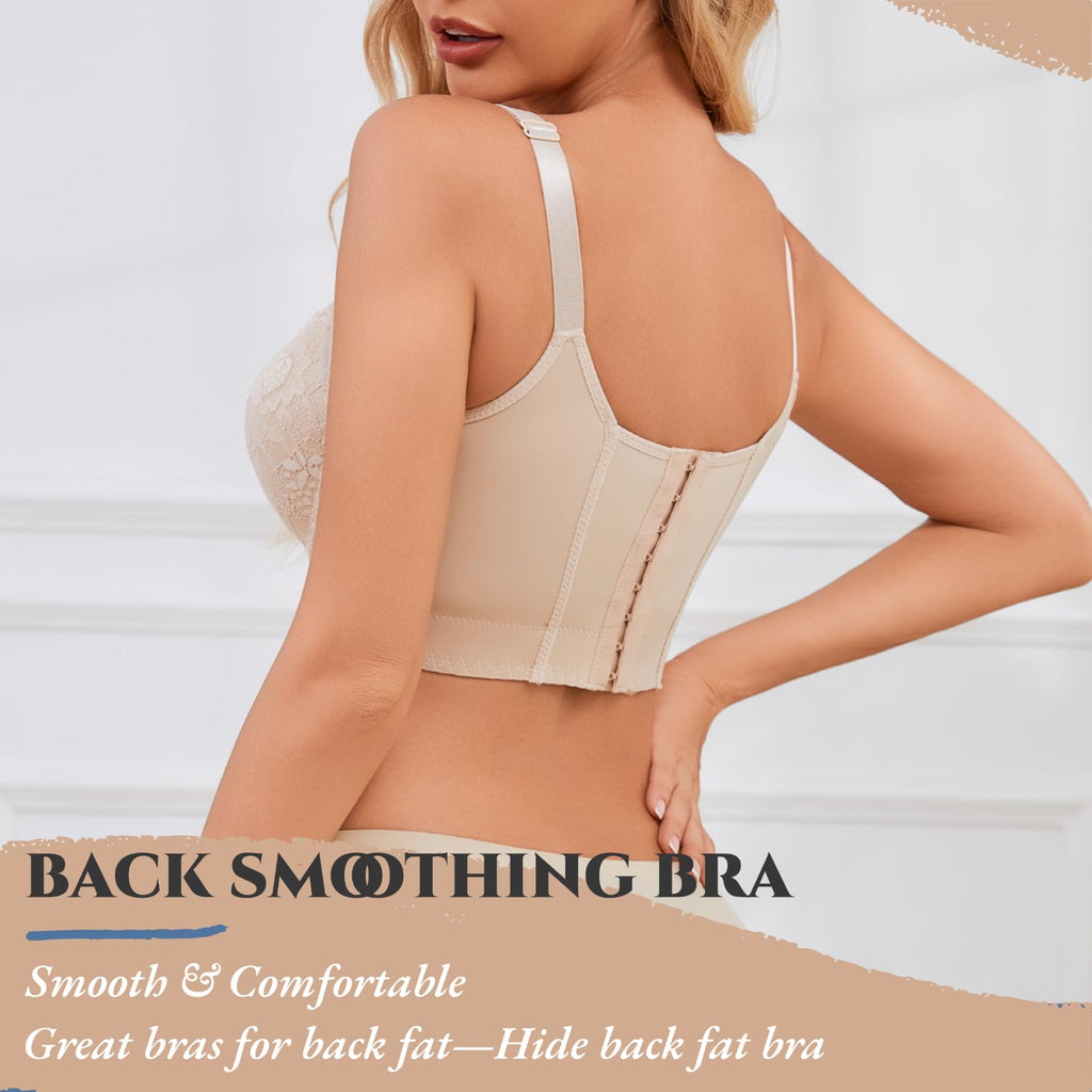 Push Up Bras for Women Lace Underwire Add One Cup Bra with Support Smoothing Bra(34B-46DD)