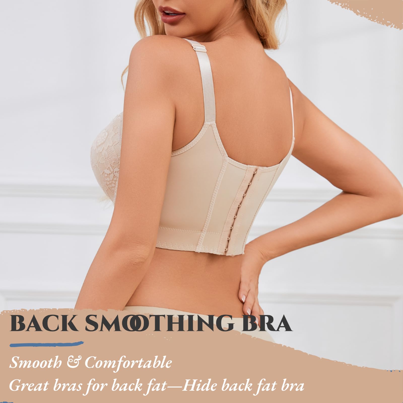 Push Up Bras for Women Lace Underwire Add One Cup Bra with Support Smoothing Bra(34B-46DD)