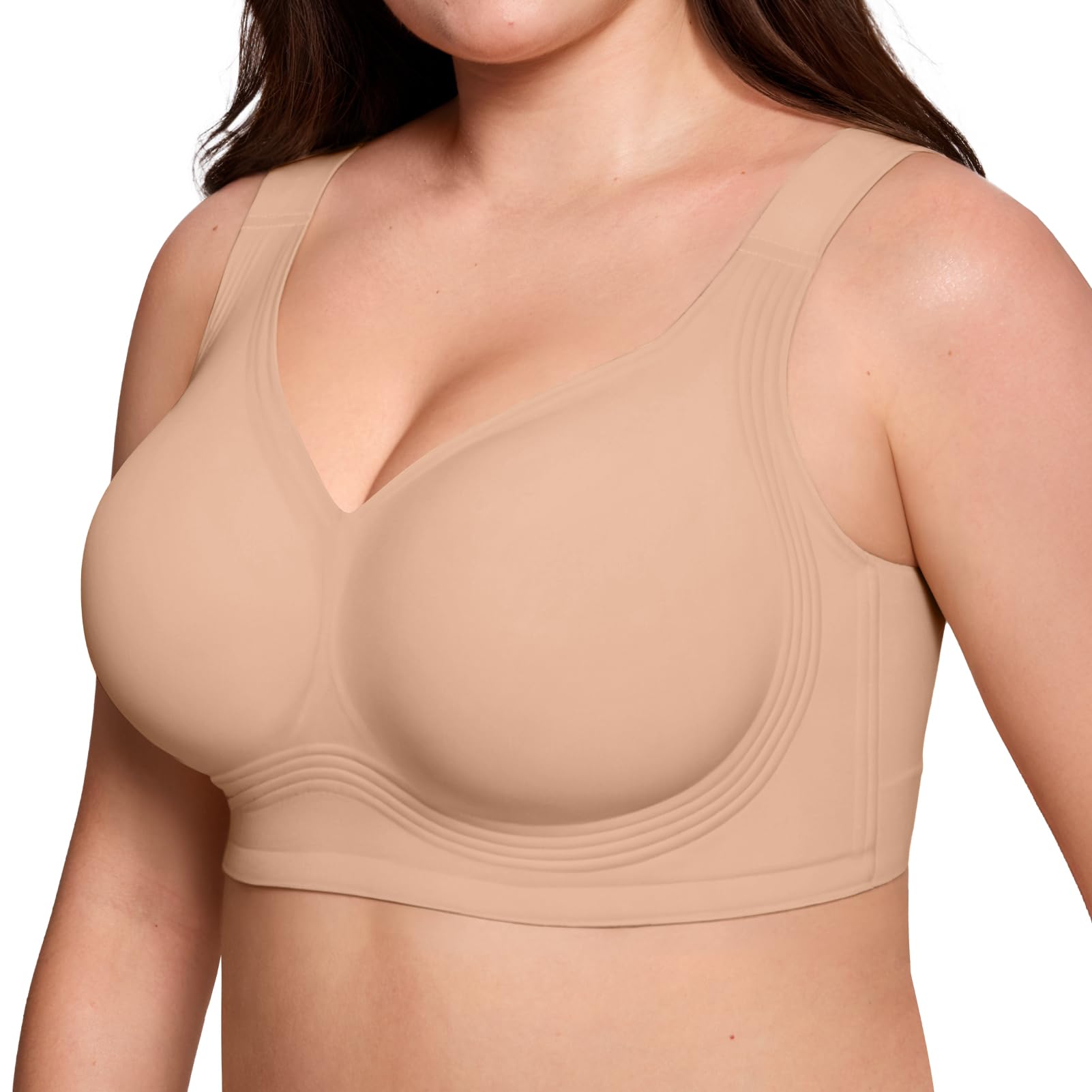 ProKloud Jelly Bras for Women No Underwire Wireless Bra with Support and Lift Full Coverage Plus Size Comfy Seamless Bra